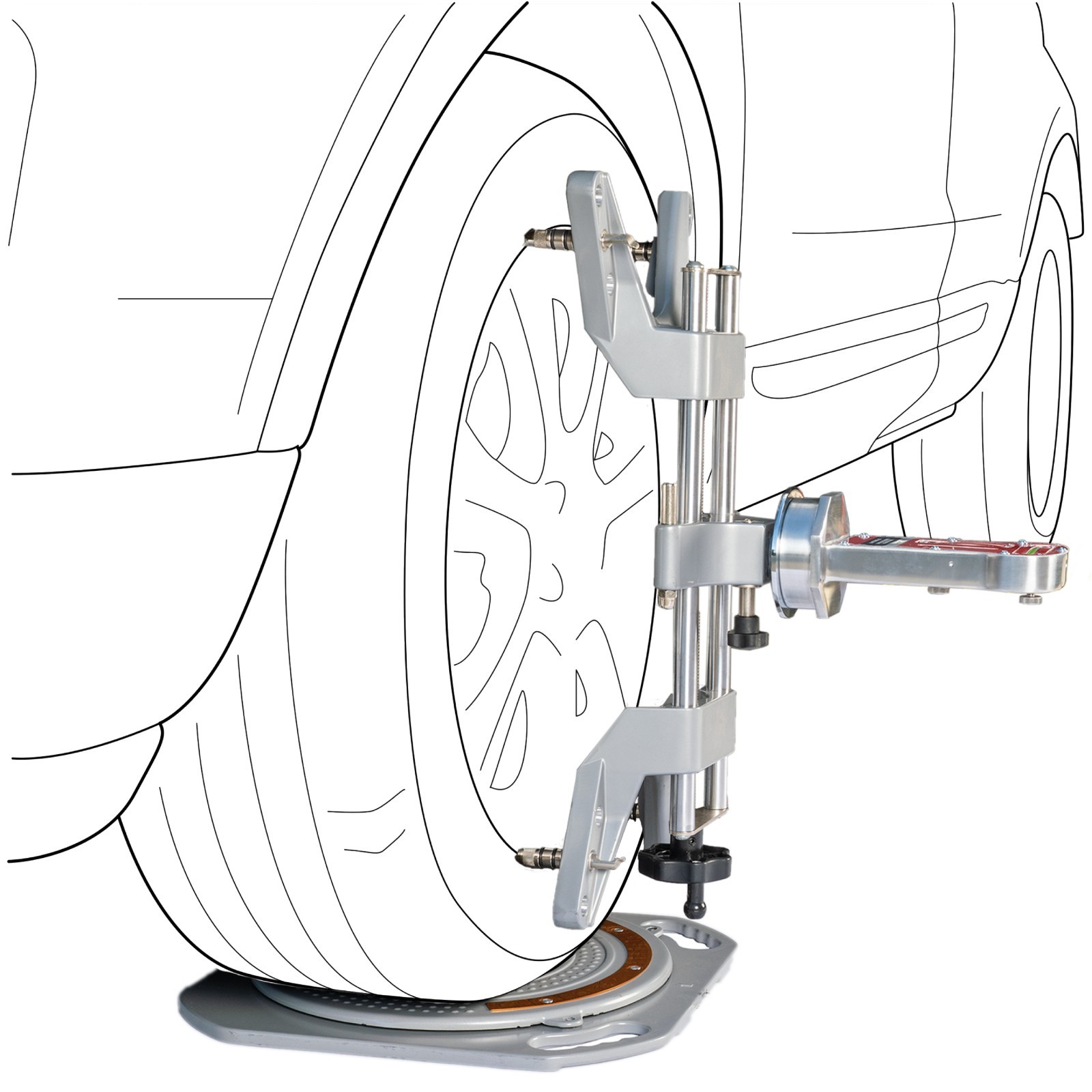 AutoSolo DIY Front End Wheel Alignment Kit - Turn Plates, Wheel Clamp, & Gauge