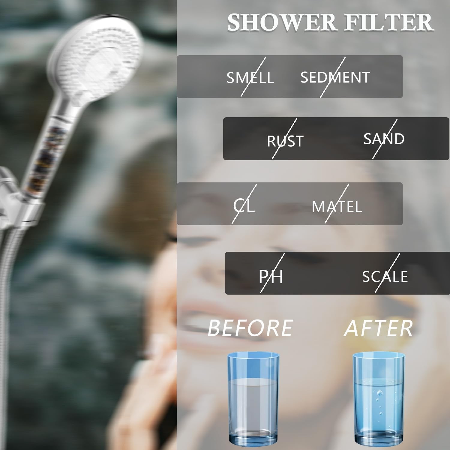 Khotilong Replacement Shower Filter for Handheld Head,Compatible White