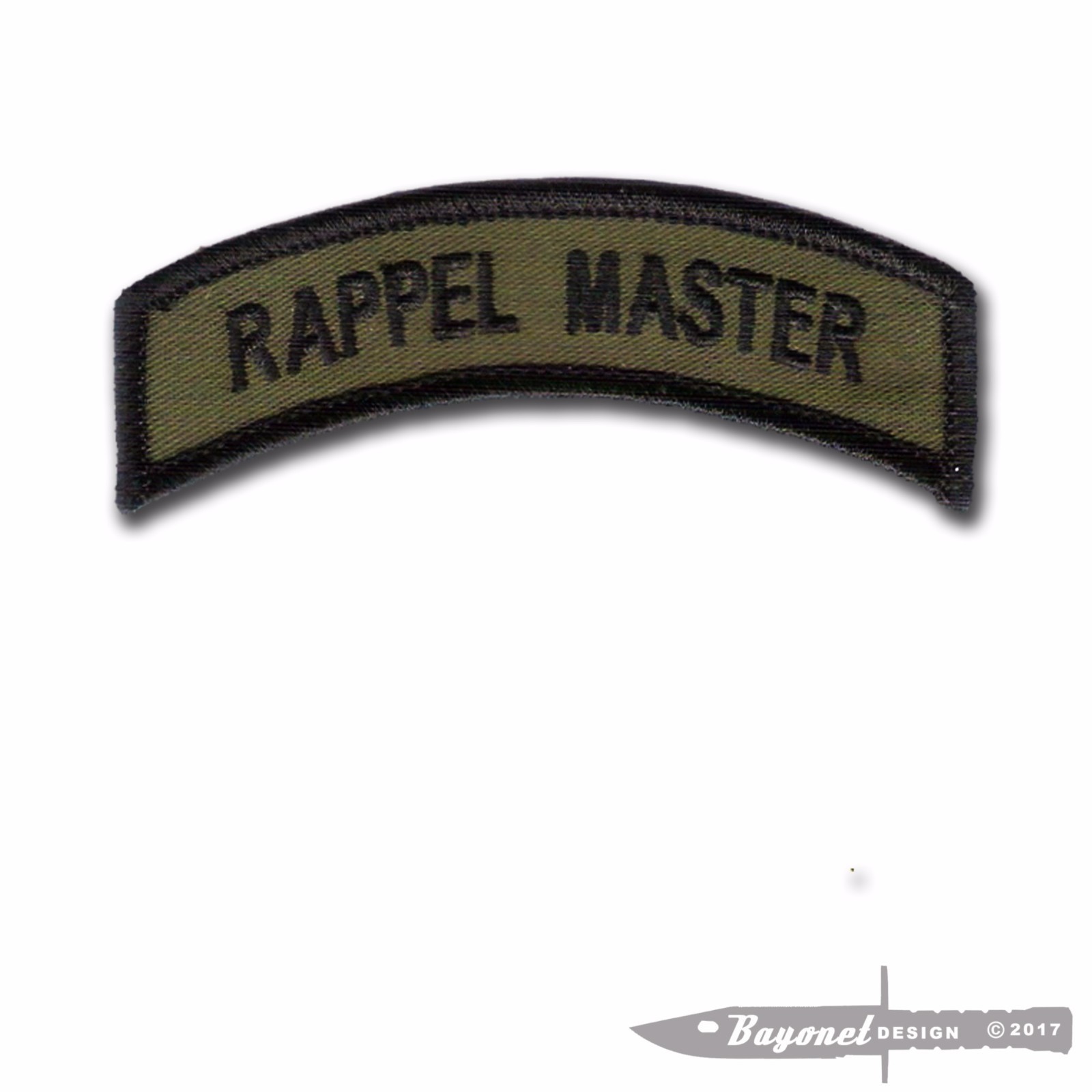 Rappel Master Tab - OD WAX 3 1/2" X 1"  - Air Assault - Ranger - 101st Airborne