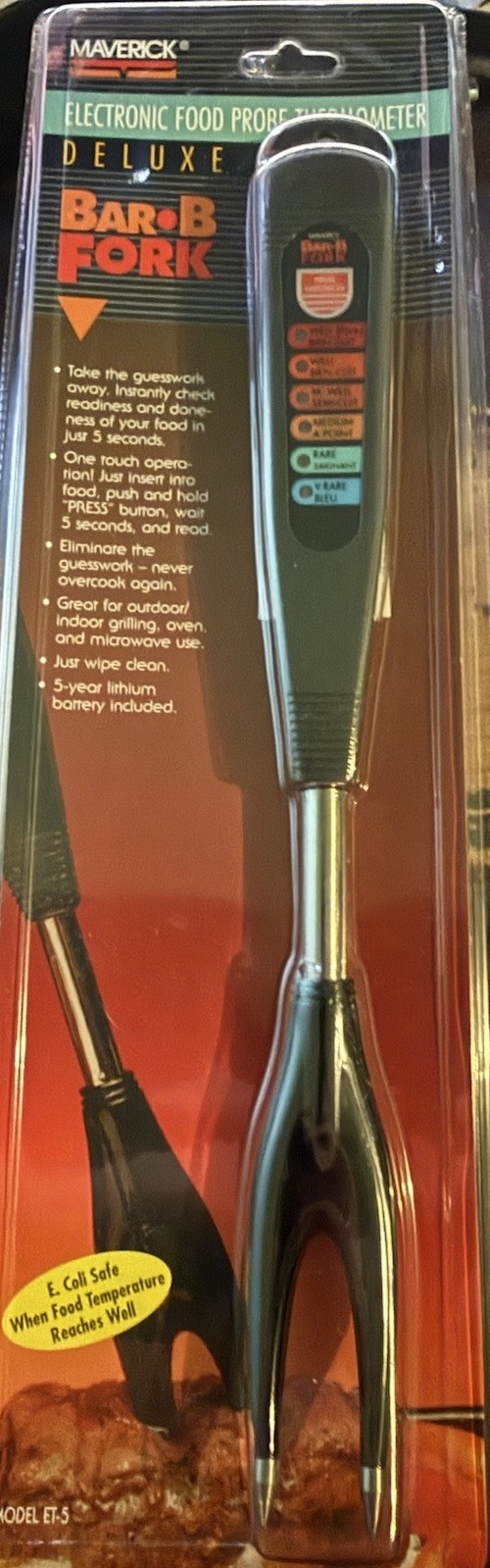 Maverick Deluxe Electronic Food Probe Thermometer Grill BAR-B BBQ Fork ET-5 New