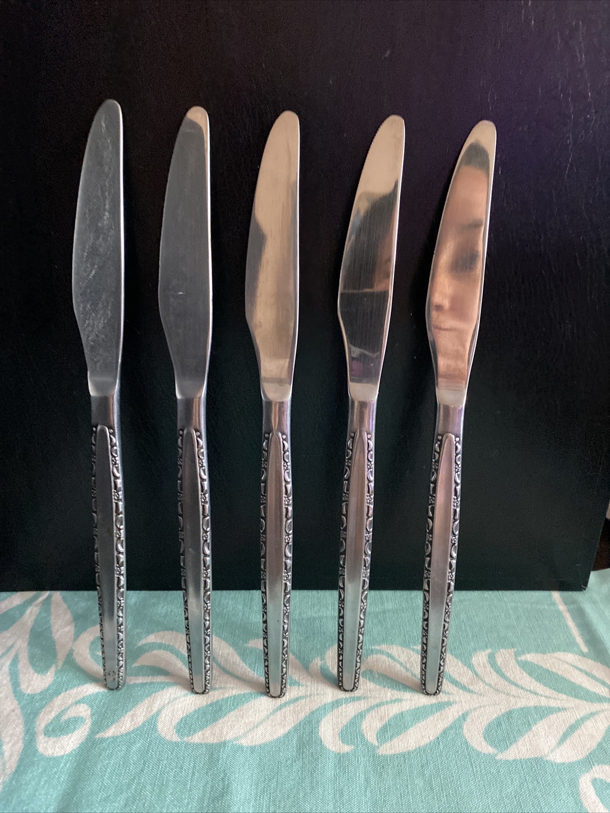 5 Vintage Ekco Eterna ENDOWMENT Stainless Flatware Dinner Knives