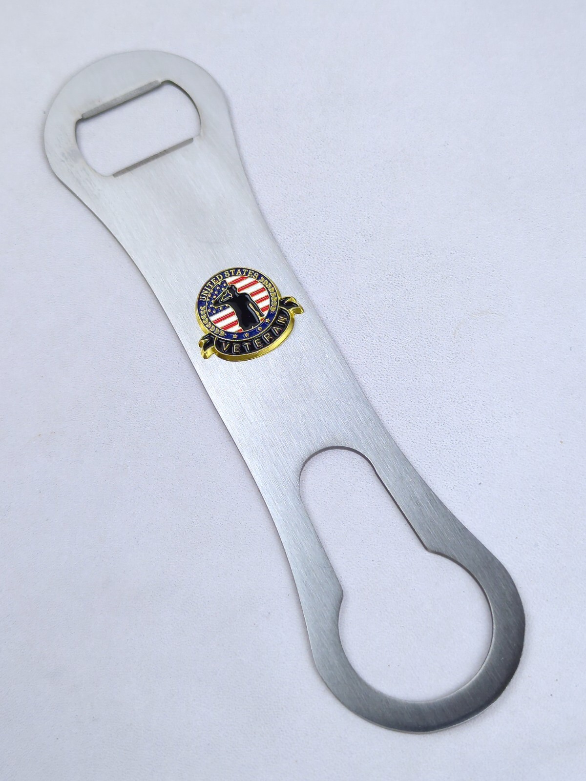 Beer Bottle OPENER w/ UNITED STATES VETERAN Emblem on Front + N52 MAGNET on Back