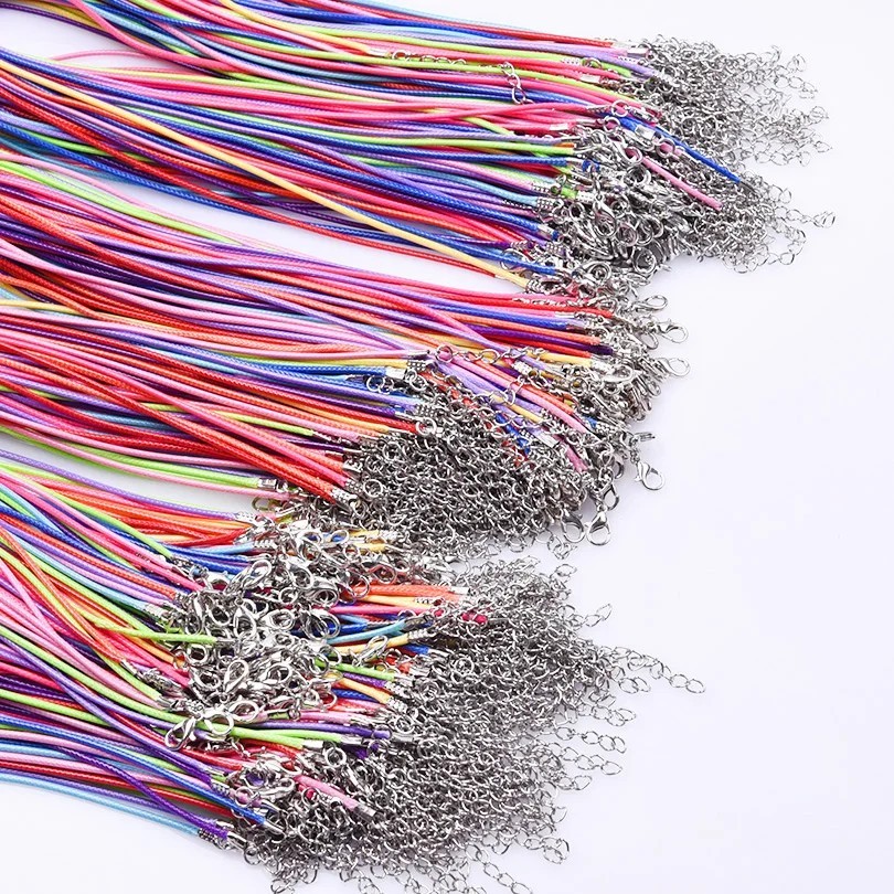 30Pcs Braided Cord Necklace Strings Adjustable DIY Jewelry Making Bulk (Rainbow)