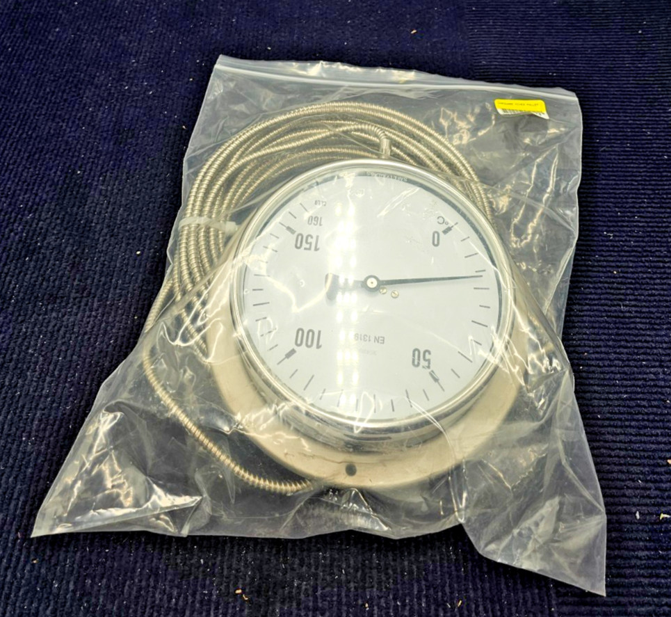 EN 13190 Gas Actuated Thermometer 0°C to 160°C, Cl.1.0 385408001 Silver