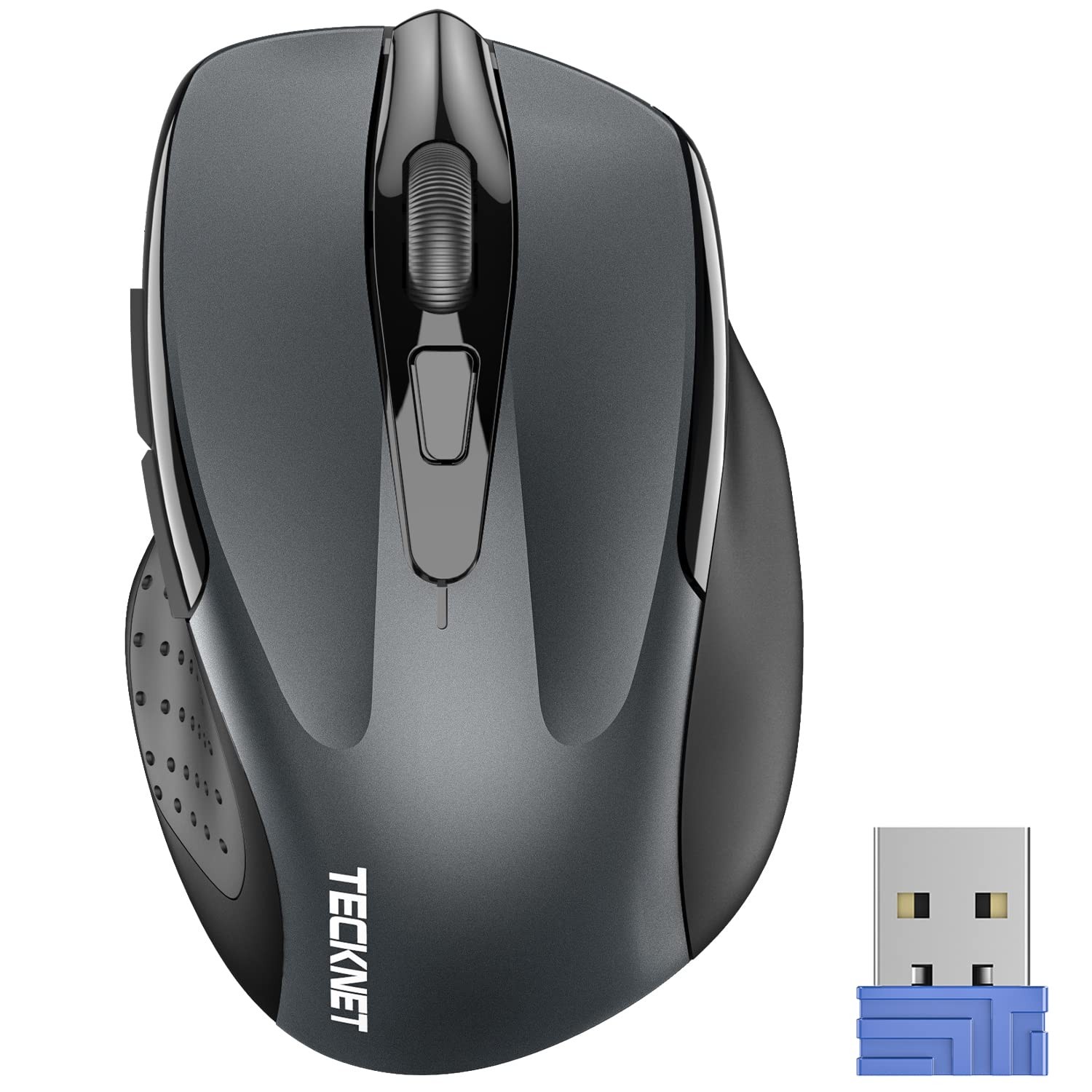 TECKNET Wireless Mouse, 2.4G Ergonomic Optical Mouse, Computer Mouse for Laptop,
