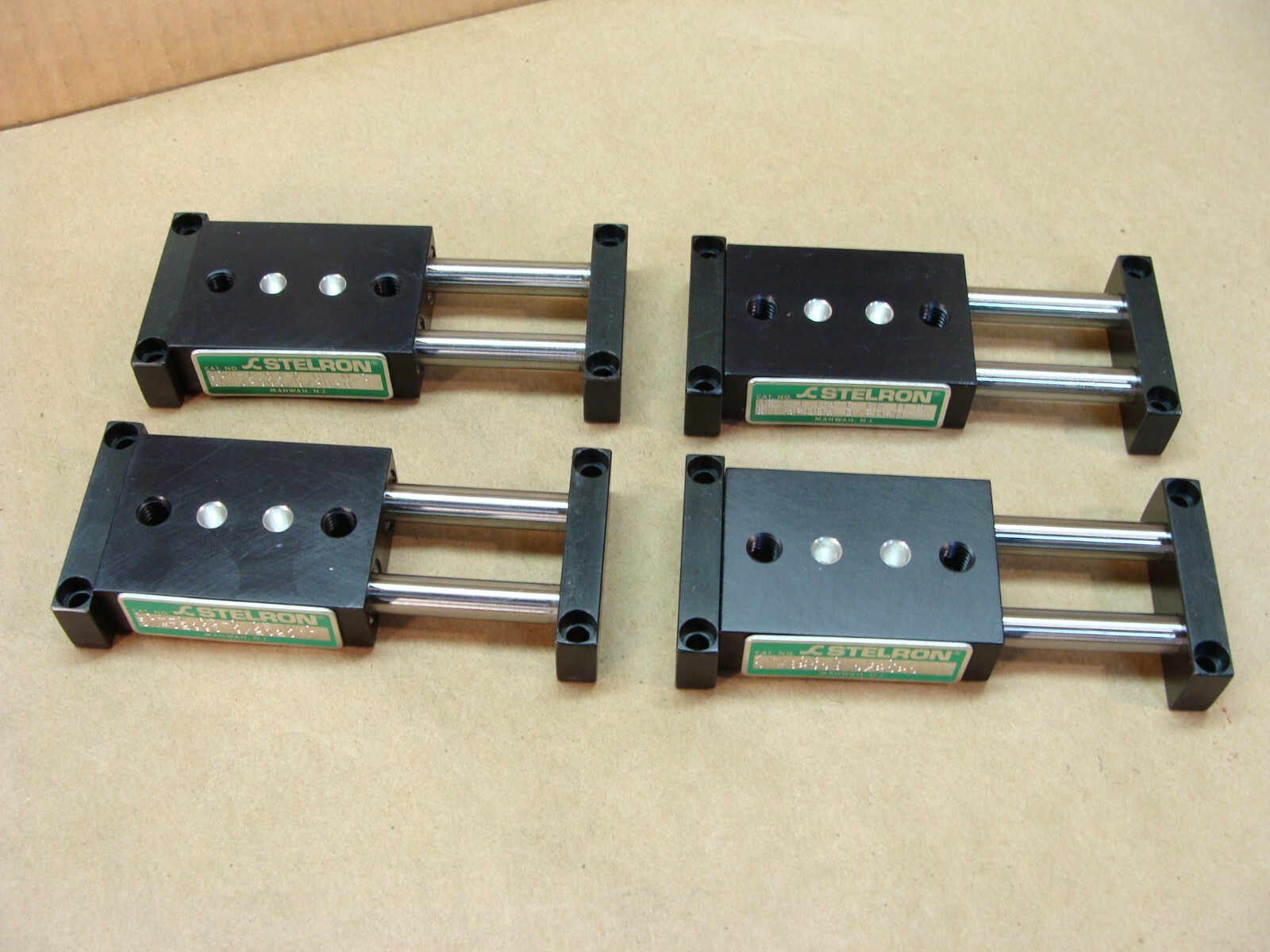 NEW lot of 4 STELRON DS4-1.63-C GE US air pneumatic linear slide rail