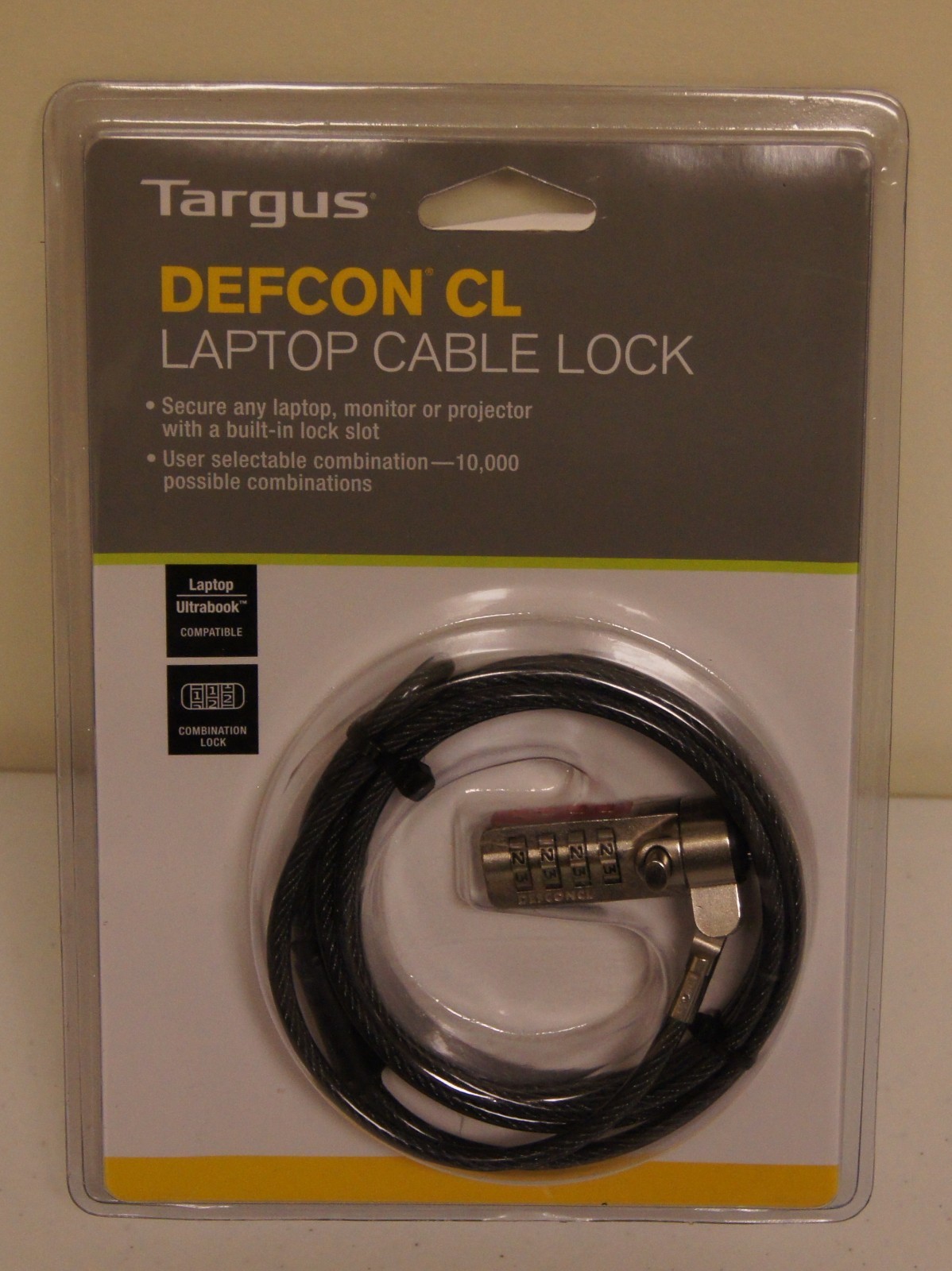 New! Targus DEFCON CL Notebook Laptop Cable Combo Lock  [Model: PA410U]