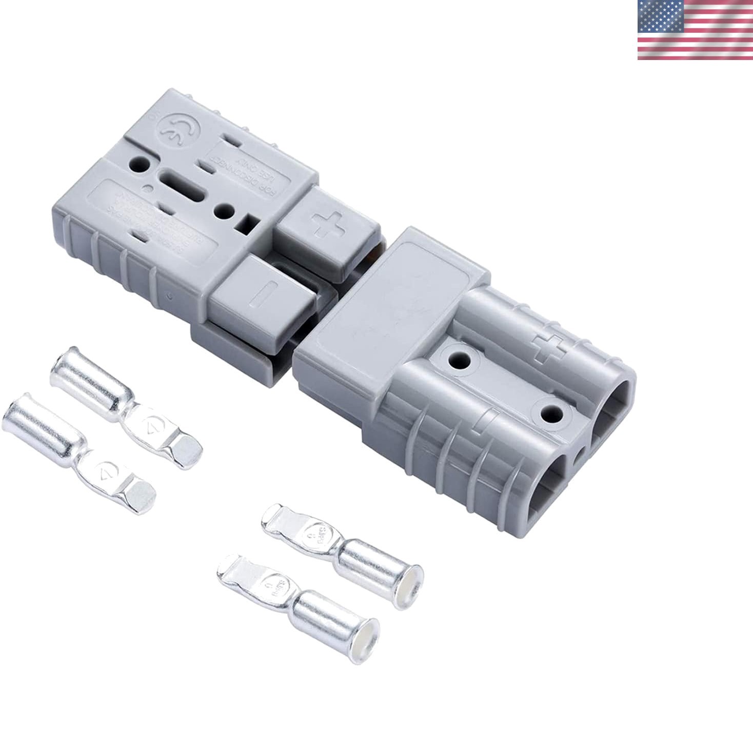 Compact 50A Quick Connector Kit - 6AWG Power Plug for Winch & Trailer Devices