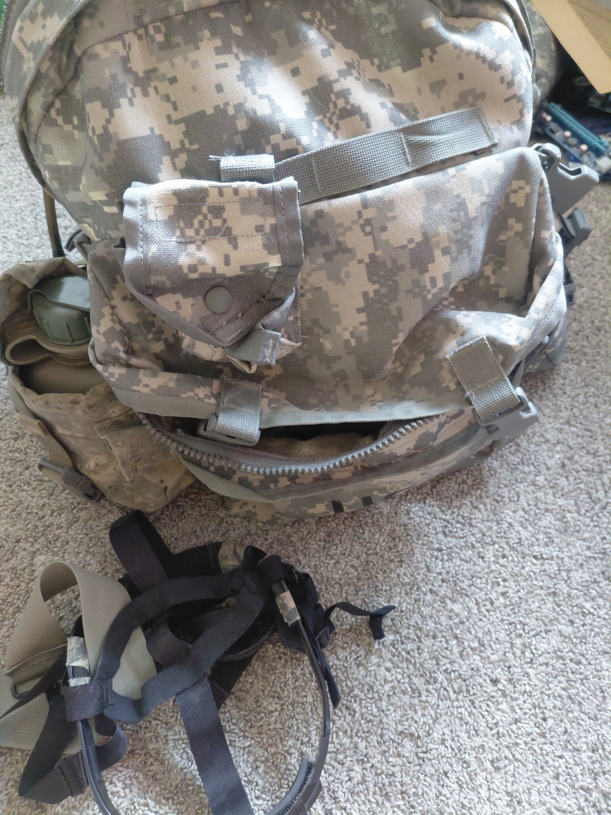 US ARMY FULL KIT VEST RUCKSACK AMMO VEST POUCH CANTEEN HELMET COVER CAMO WATER