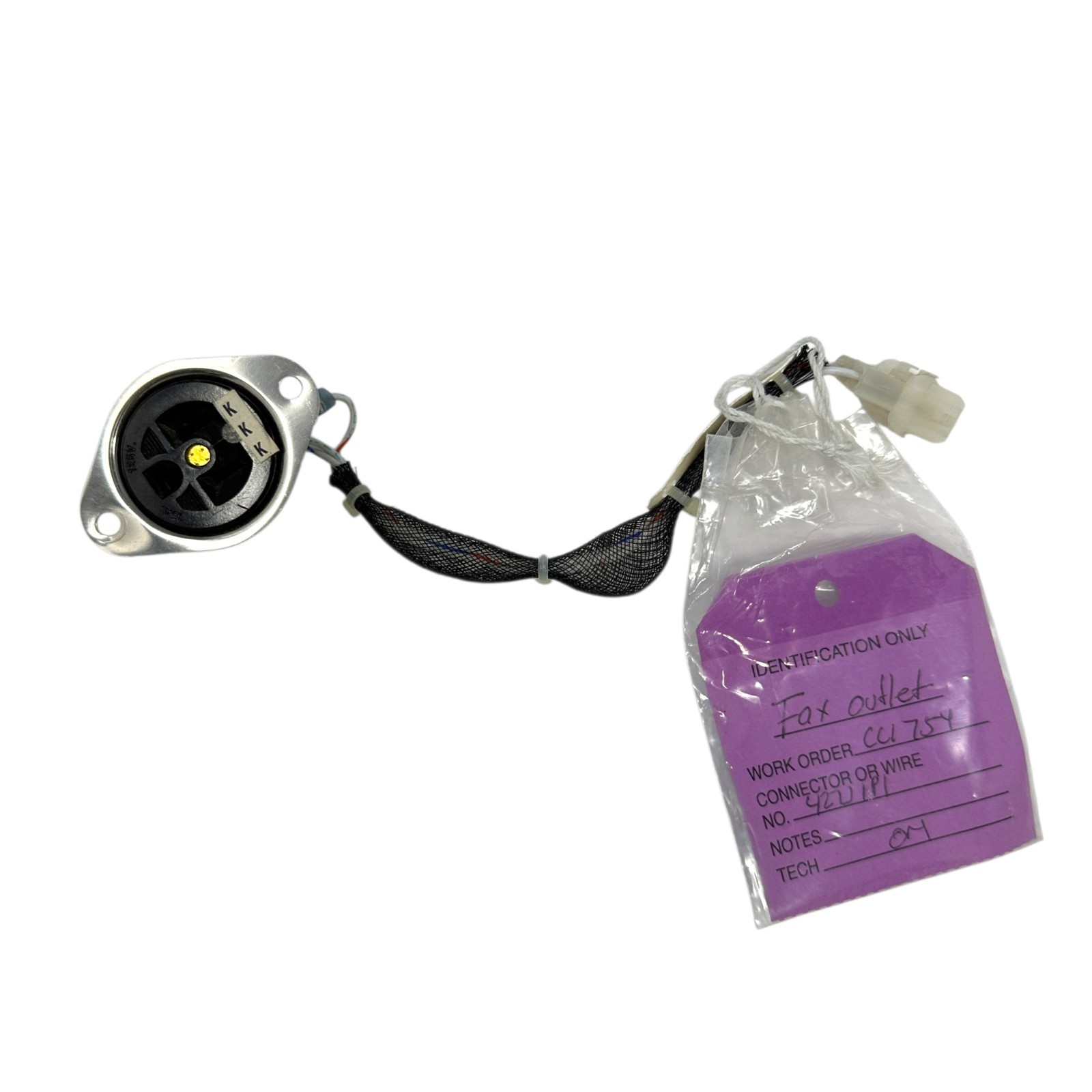 Hubbell HBL5256 Aircraft AC Fax Outlet Power Receptacle Harness 427J1J1 125V 15A