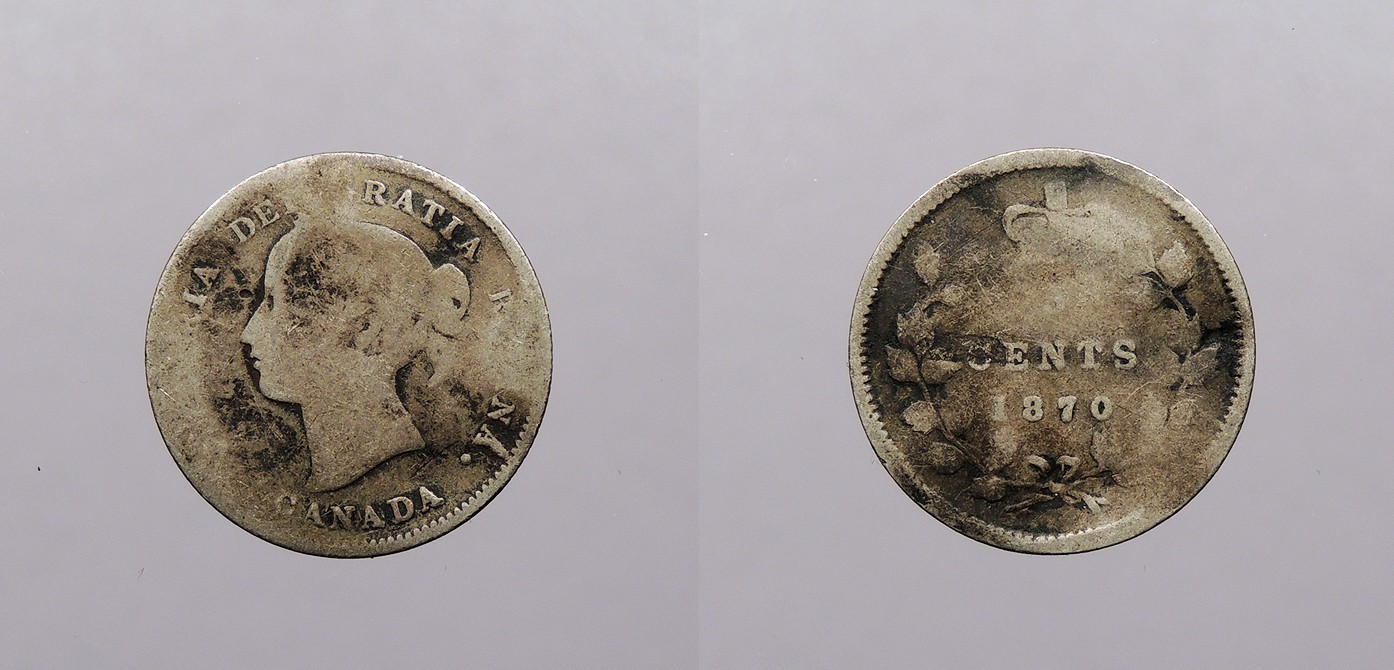 CANADA 1870 Wide rim 5 Cents Victoria #WC108175