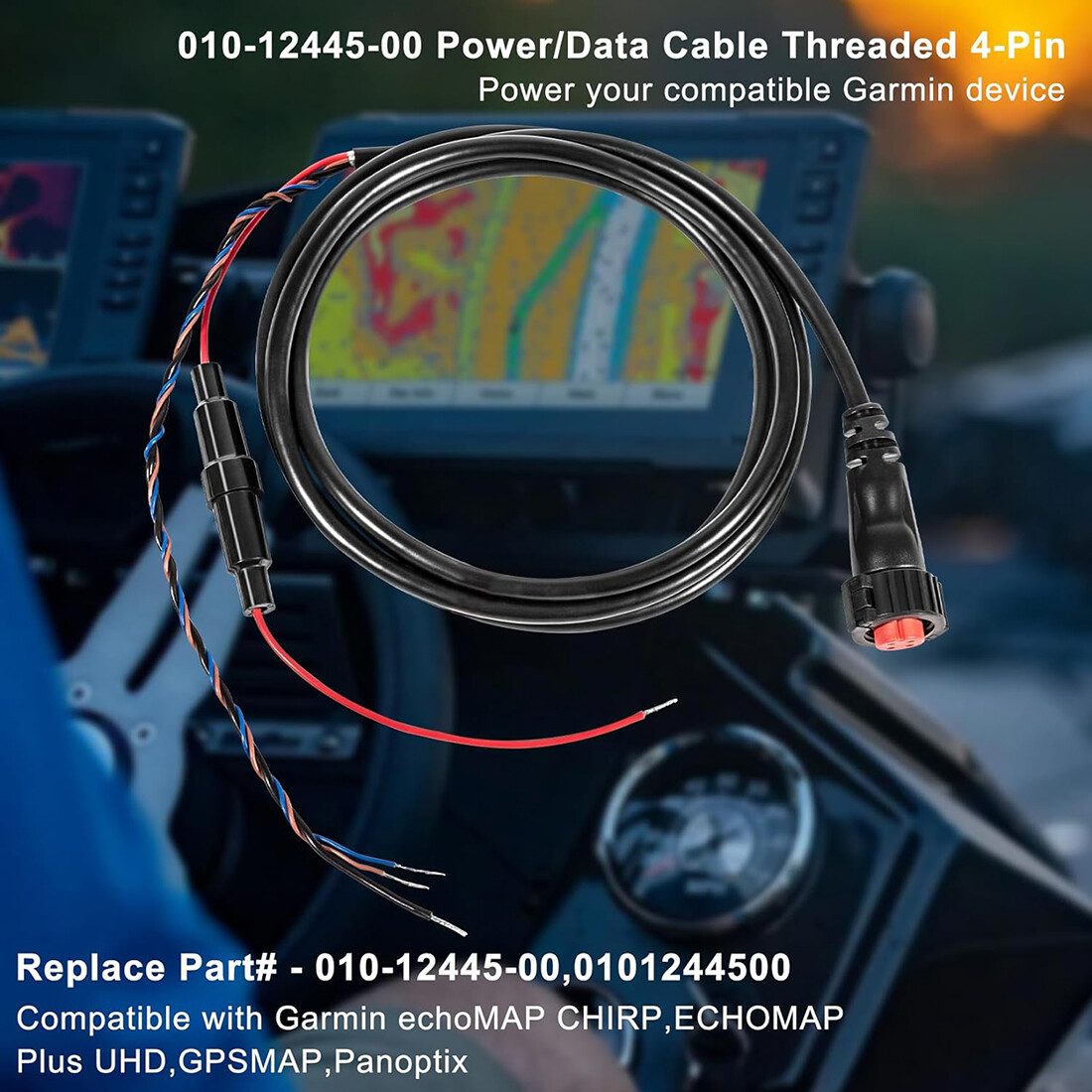010-12445-00 Power/Data Cable for Garmin echoMAP Chirp/Plus/UHD GPSMAP Panoptix