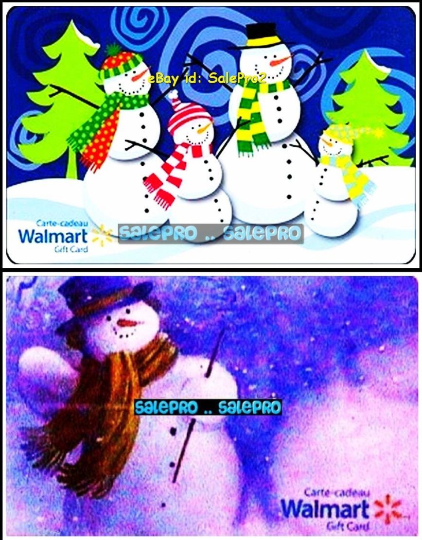 2x WALMART XMAS SNOWMAN MAGIC WAND FROSTY CRYSTAL & KIDS COLLECTIBLE GIFT CARD L