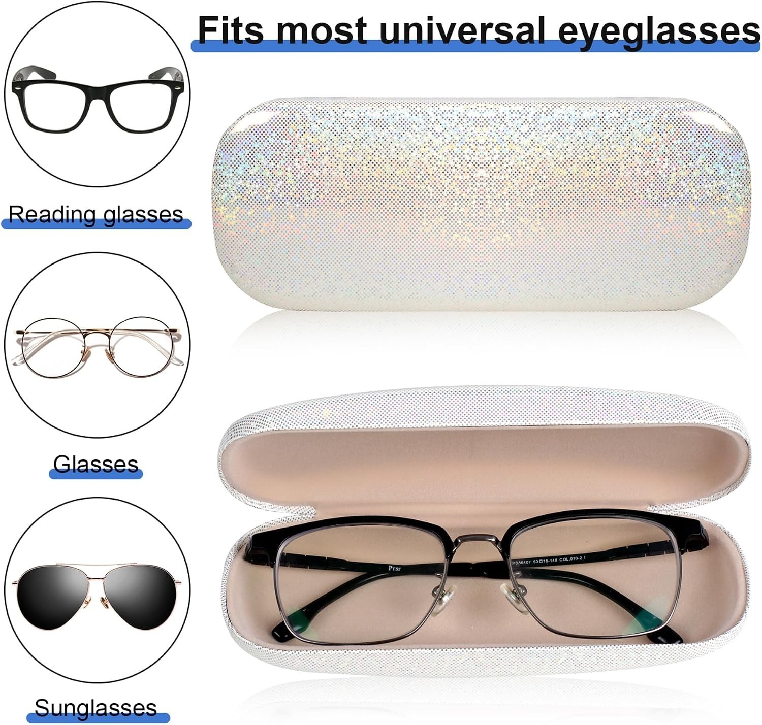 Compact Hard Shell Eyeglass Case Duo with Cleaning Cloths – Stylish & Protective