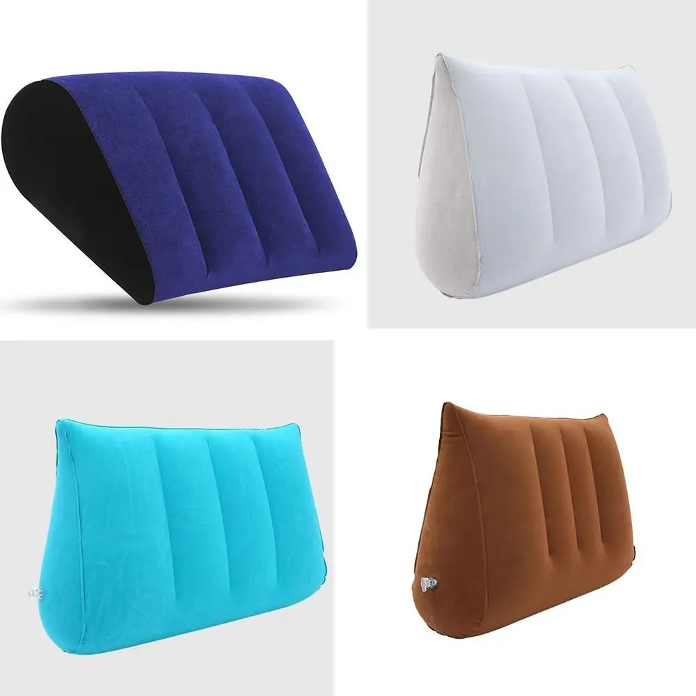 New PVC Flocking Silicone Pillow Blue+Black Inflatable Magic Cushion Triangle Cy