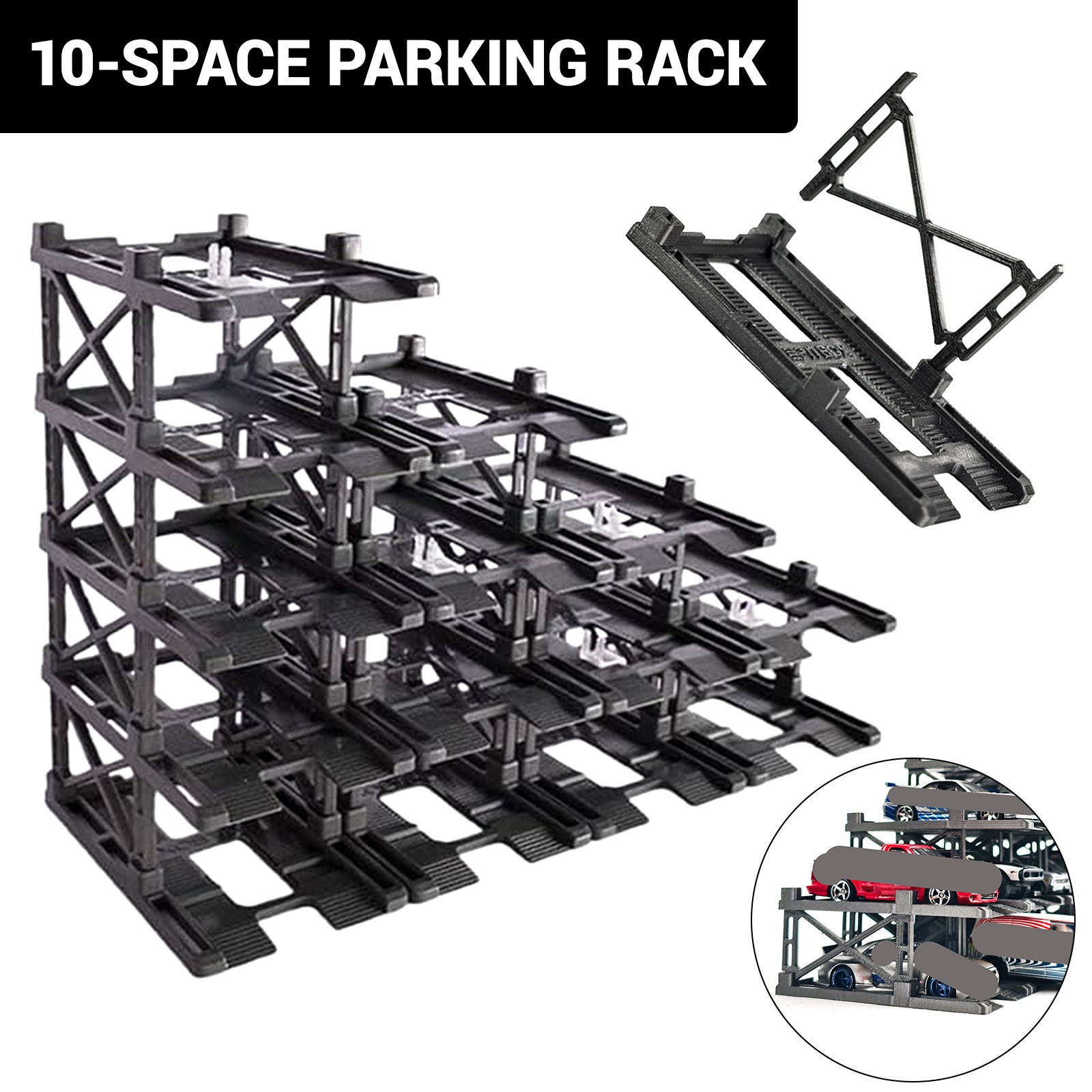1:64 Scale Expandable Modular 10 Car Display Case for Hotwheels Diecast Car