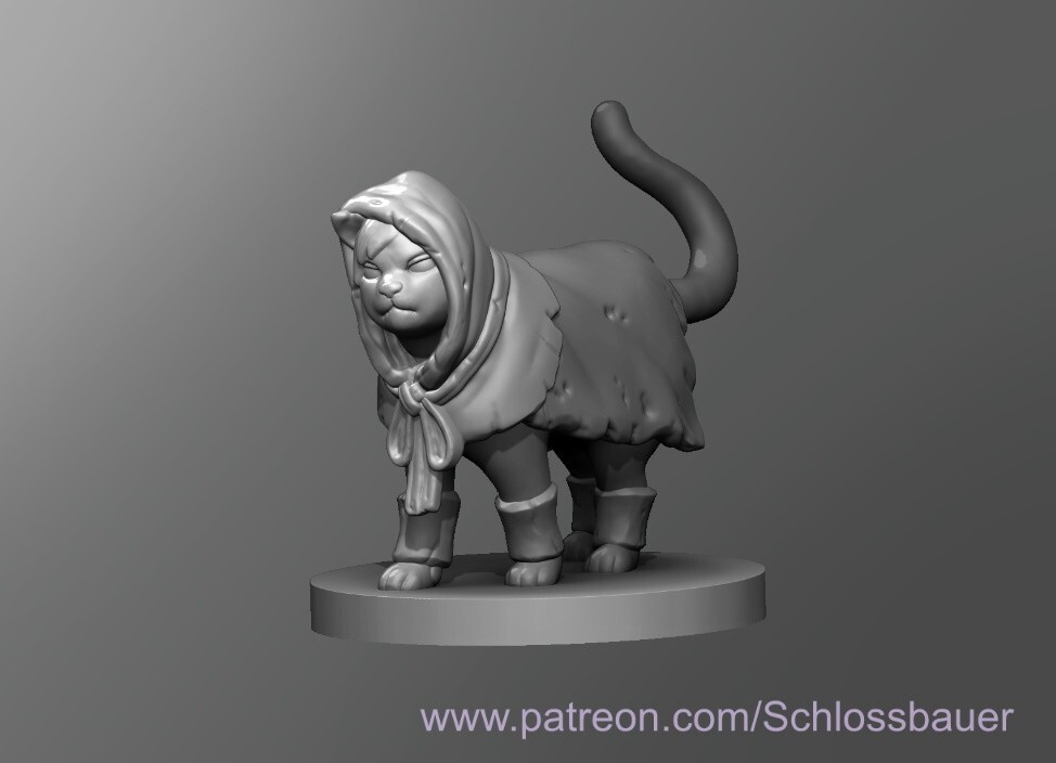 Rogue Cat Adventurer NPC 28mm Scale DND D&D Tabletop Miniature