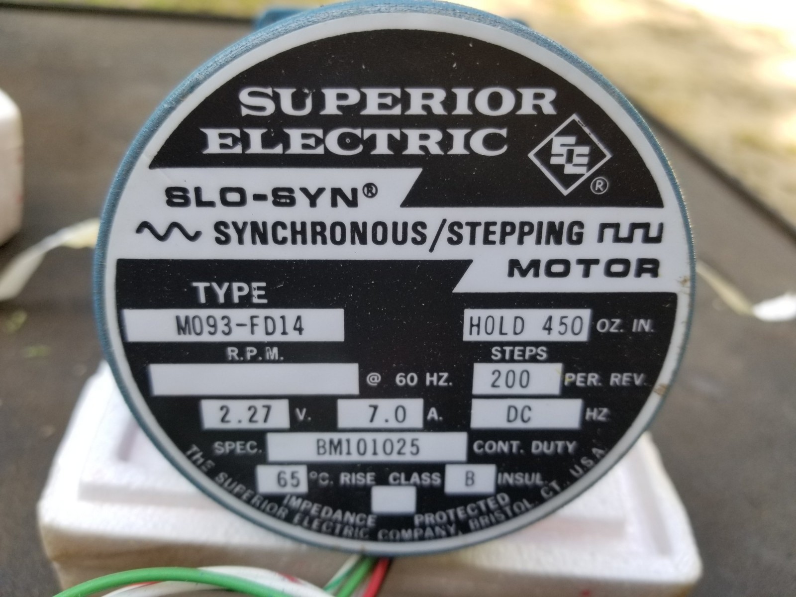 NOS Super Electric Slo Syn Synchronous Stepping Motor M093-FD14