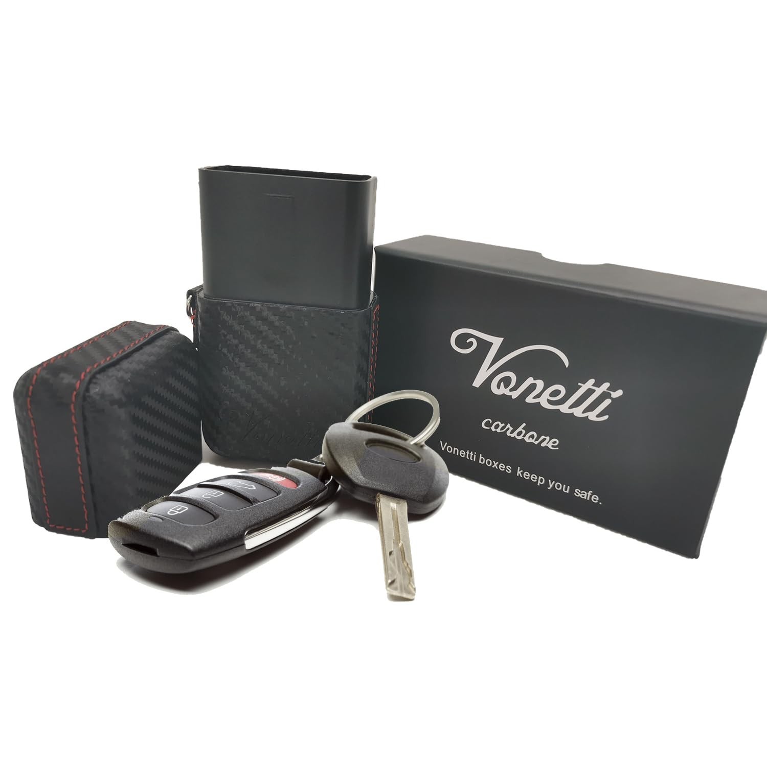 VONETTI Carbone Faraday Box for Car Keys- Anti-Theft Car Key Signal Blocking ...