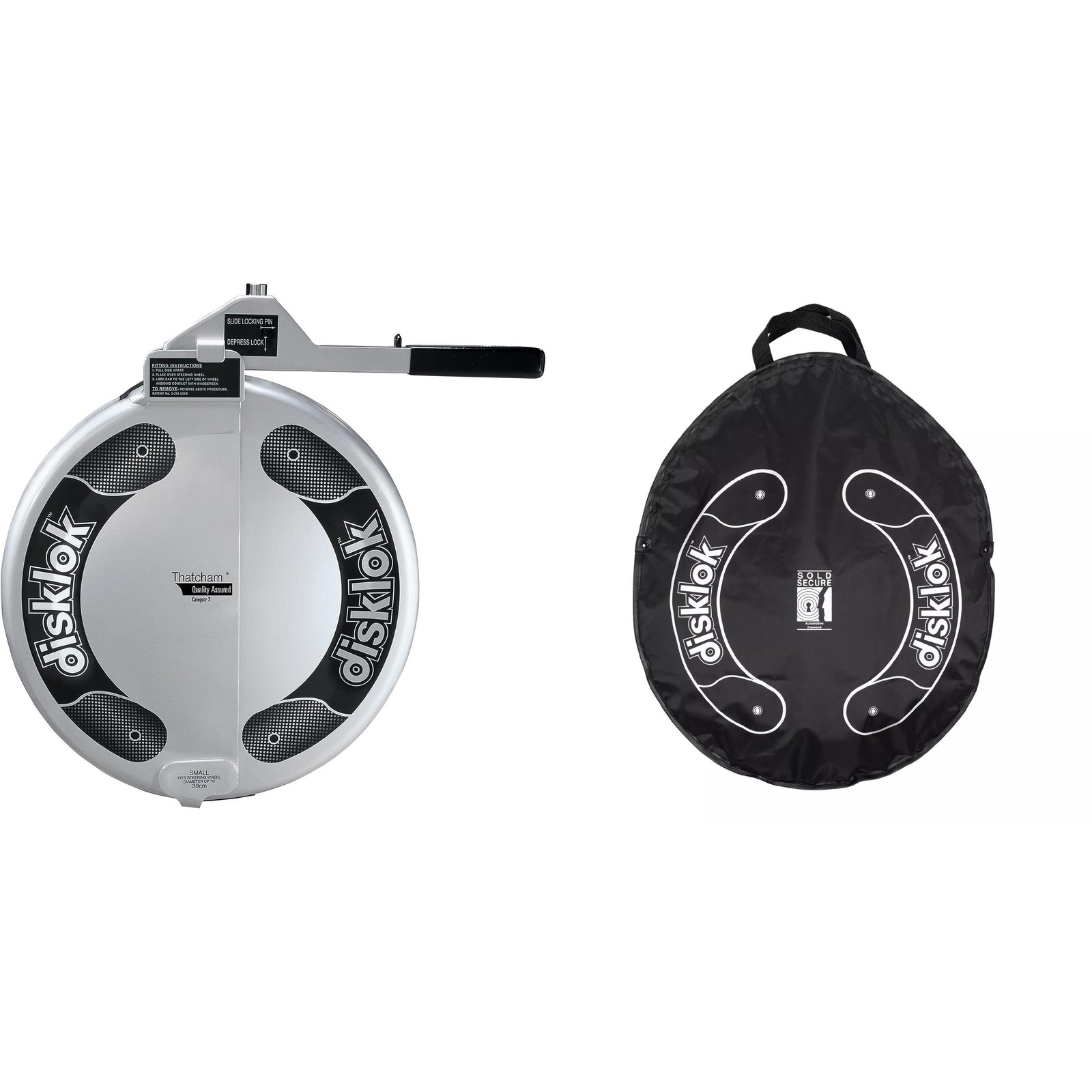 Disklok Small Steering Wheel Lock with Storage Bag