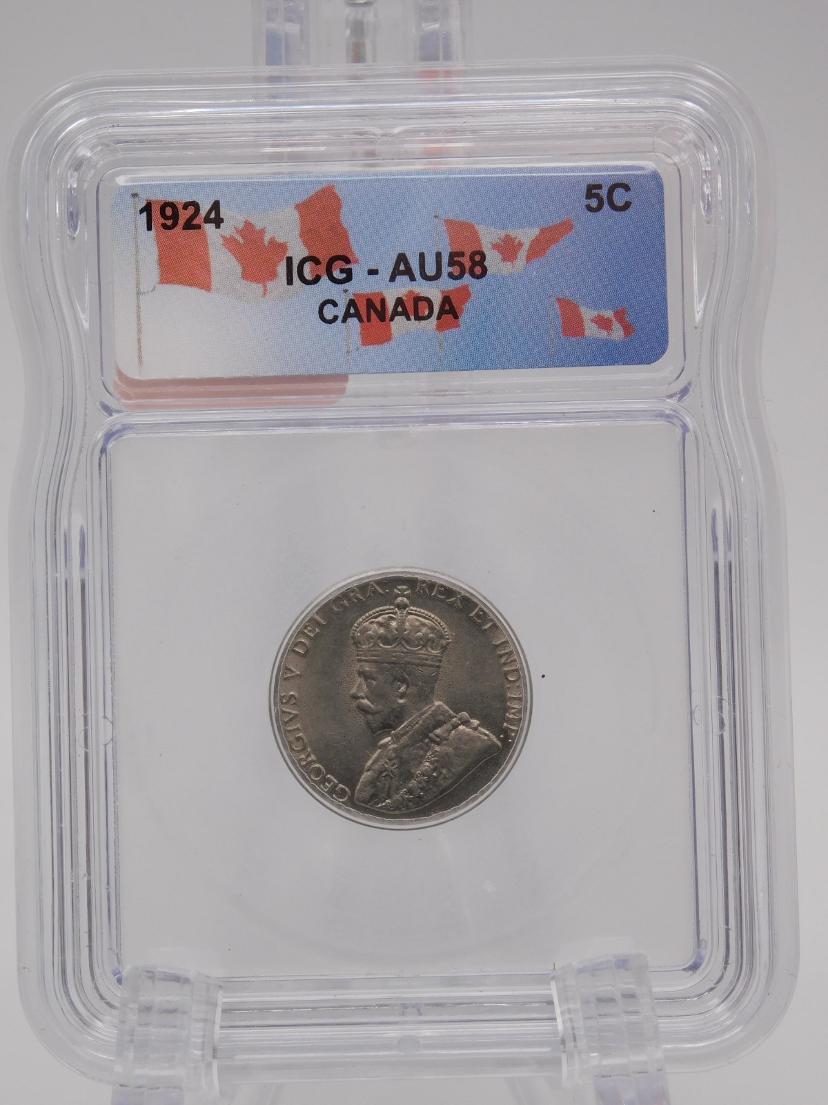 1924 Canada Five Cent ICG AU58 (BT1274)