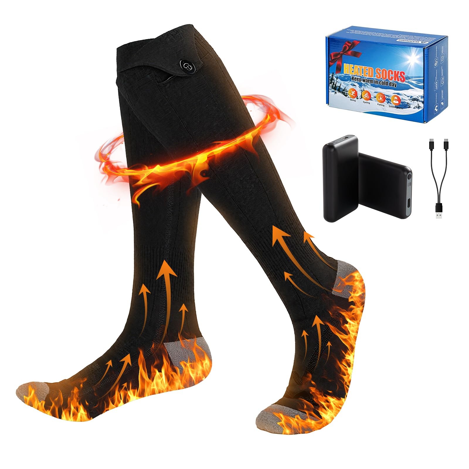Graciadeco Heated Socks for Men Women, Socks Foot Warmers, Rechargeable Heate...