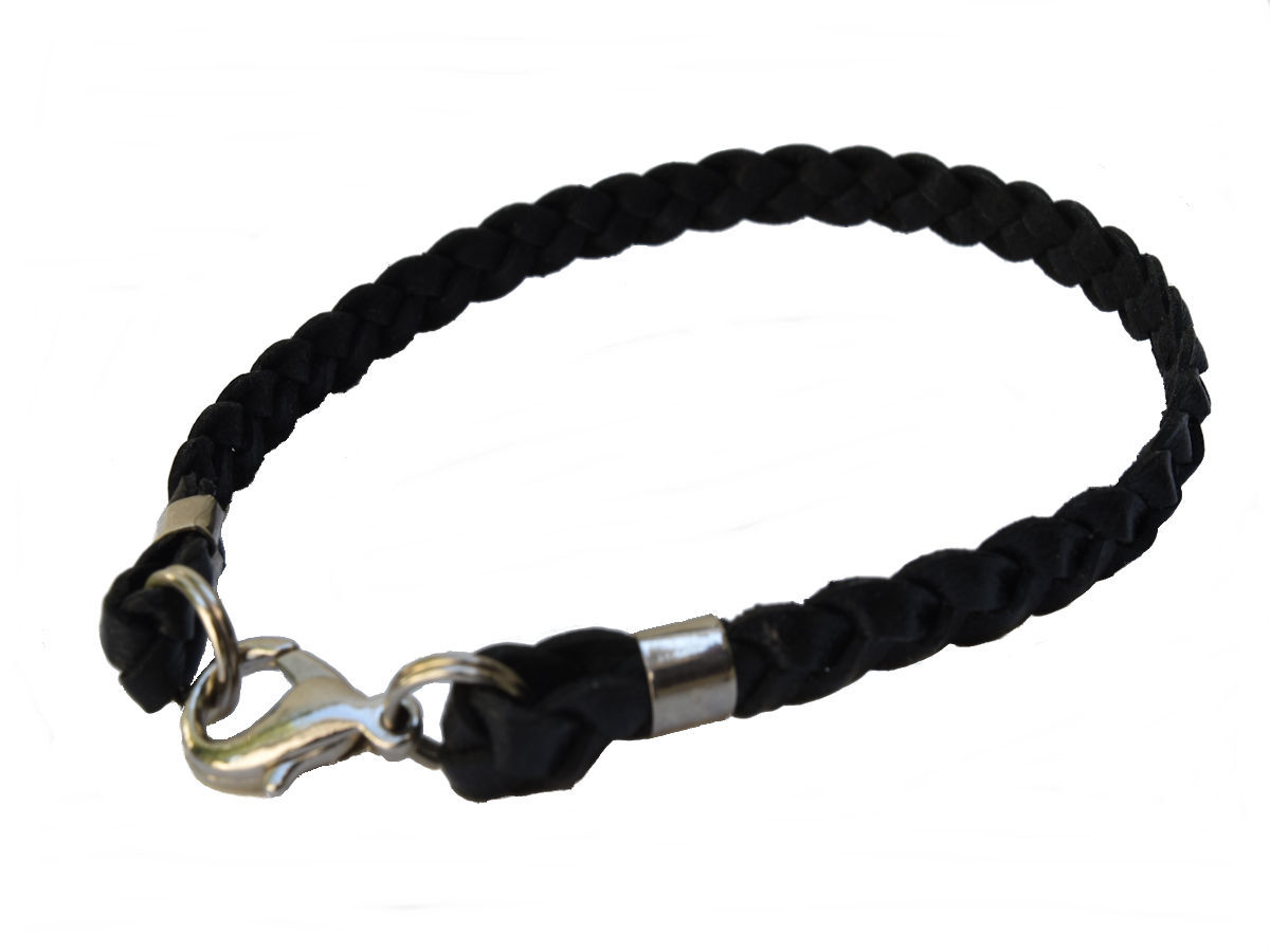 Braided Leather Mens or Womens Bracelet/Anklet 5/16" (.794 cm) 7" to 10" Lengths