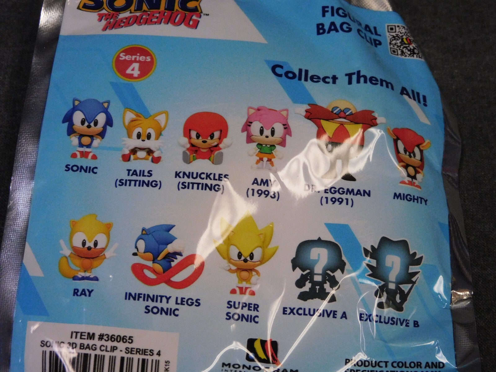 Sonic NEW * Mighty Clip * Blind Bag Series 4 Figural Key Chain Monogram