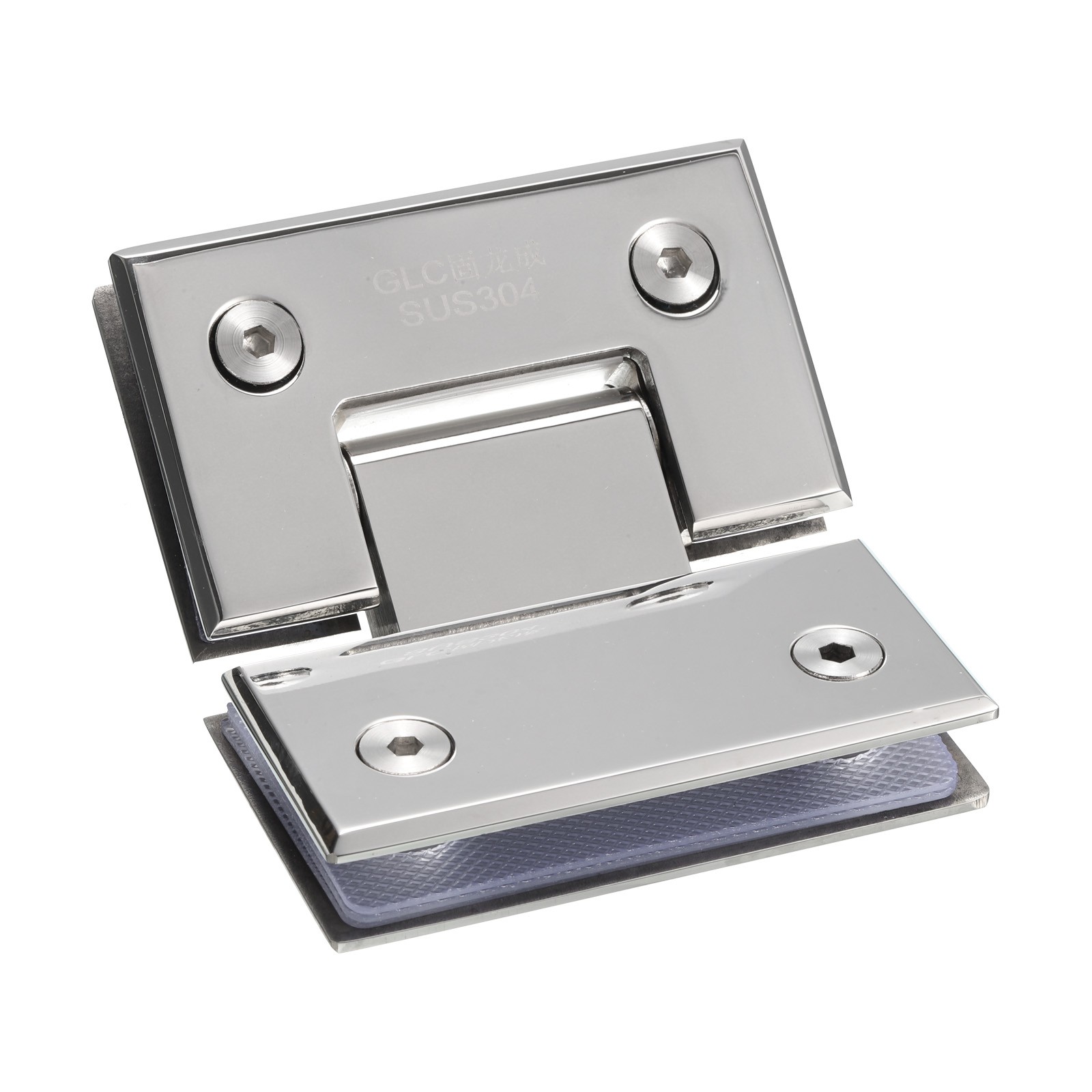 135 Degree Glass Door Hinge for 8-12mm Door Glass Clamp, Bright Silver