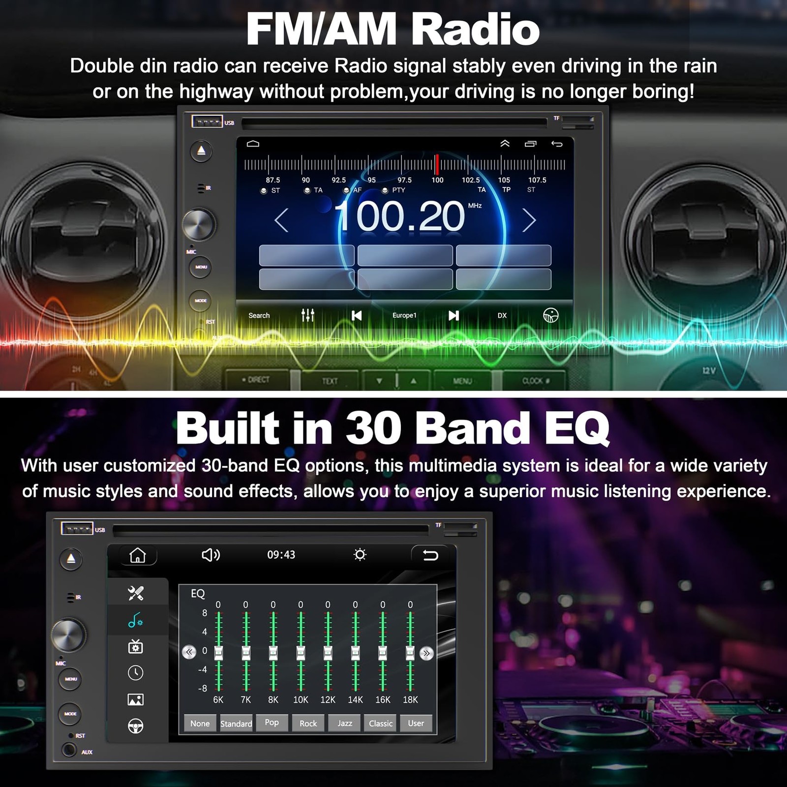 Double Din Car Stereo with CD/DVD Player Apple Carplay & Android Auto, 7 Inch...
