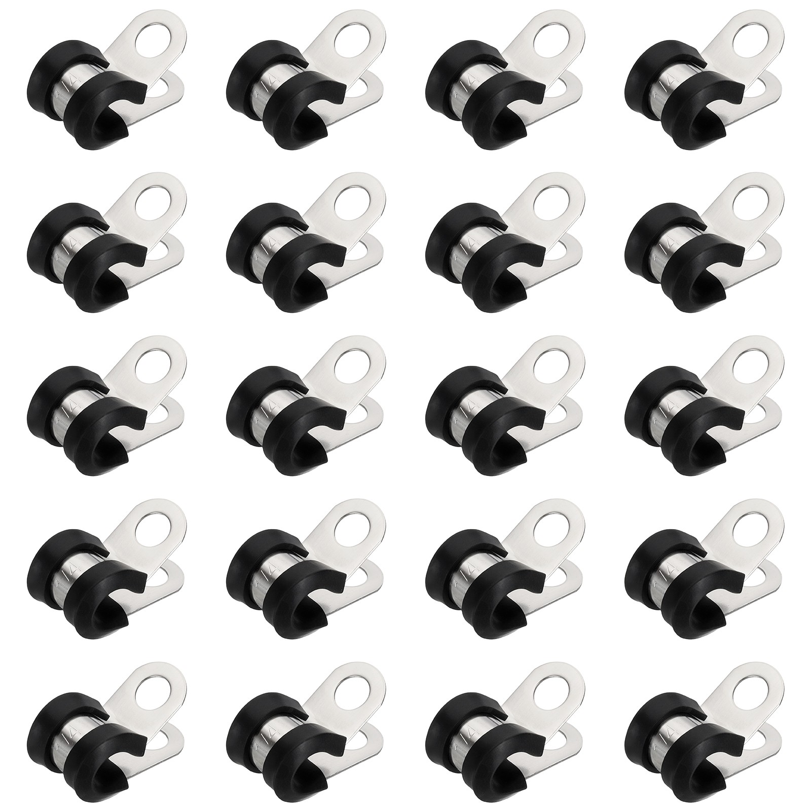 20Pcs 1/4" Cable Clamps Stainless Steel Conduit Clamp Cable Rigid Pipe Strap