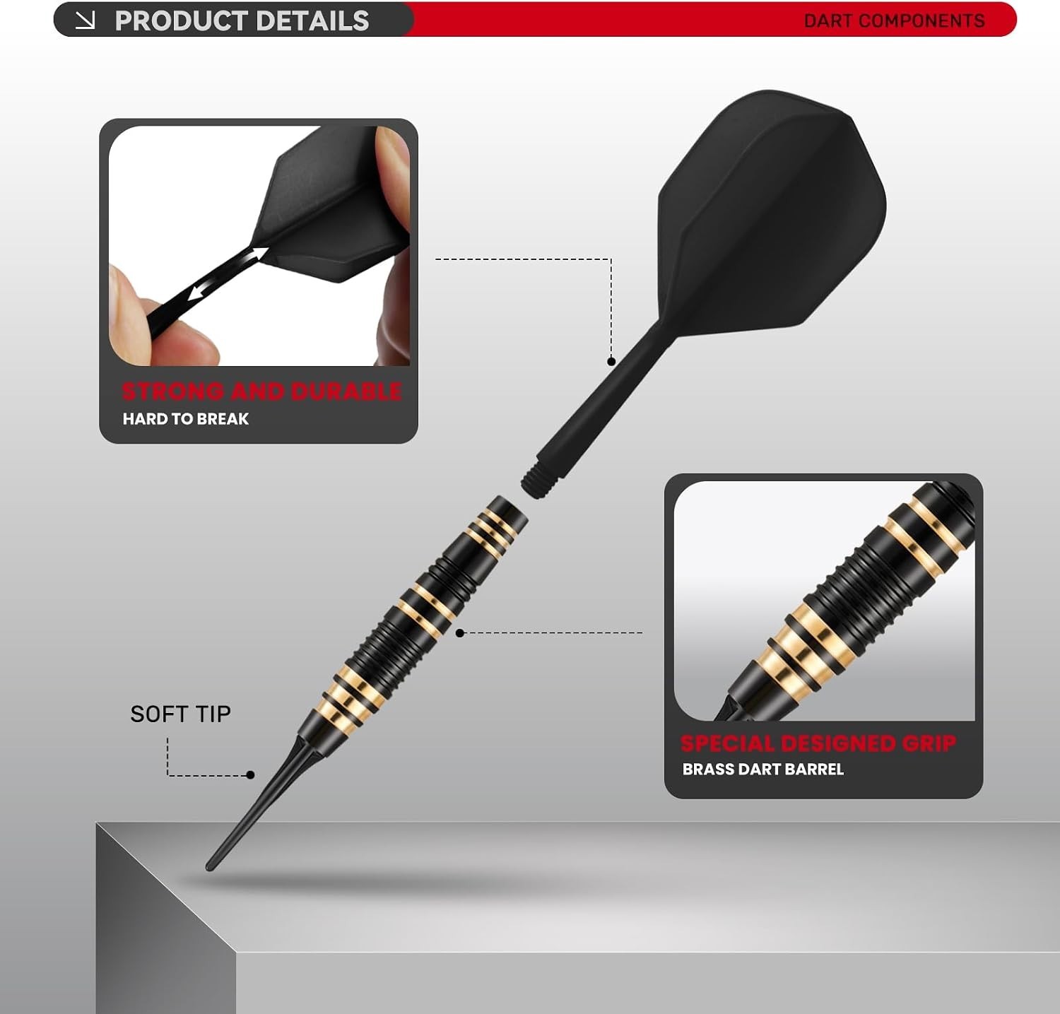 Soft Tip Darts Set – 3 Pack Professional Darts Plastic Tip | Includes Extra D...