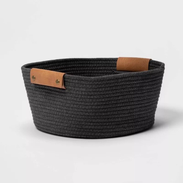 13" Small Coiled Rope Warm Gray Charcoal