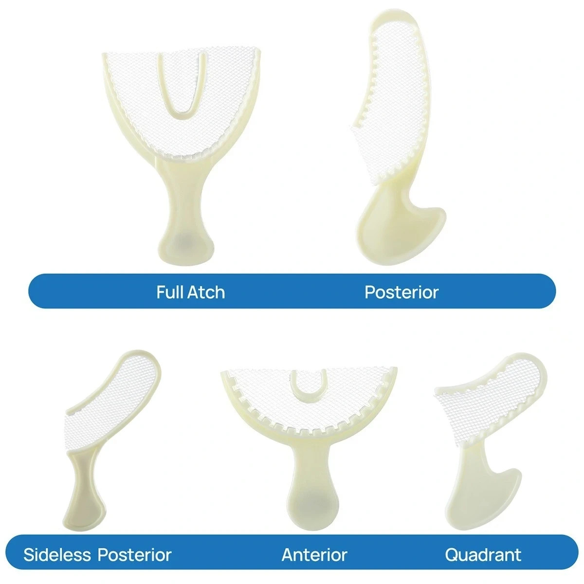 50 Pcs Dental Disposable Triple Impression Bite Registration Trays F/A/P/Q/S