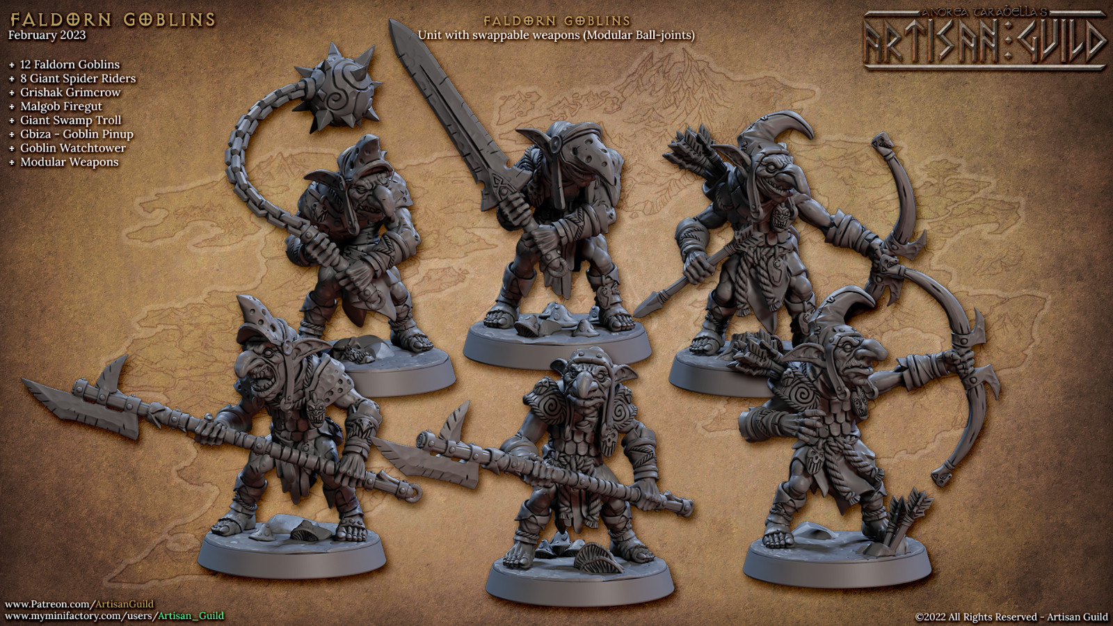 Faldorn Goblins -Greenskins - Artisan Guild Miniature DnD Wargaming
