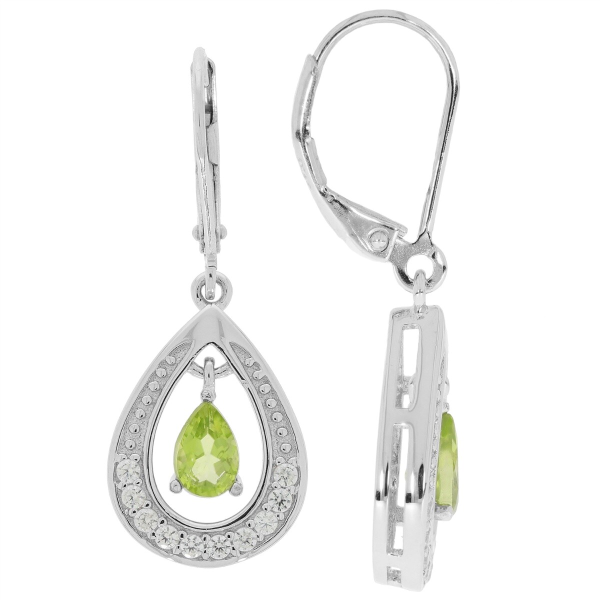 Sterling Silver Semi Mount Earrings Setting Pear PE 6x4mm Drop Dangle