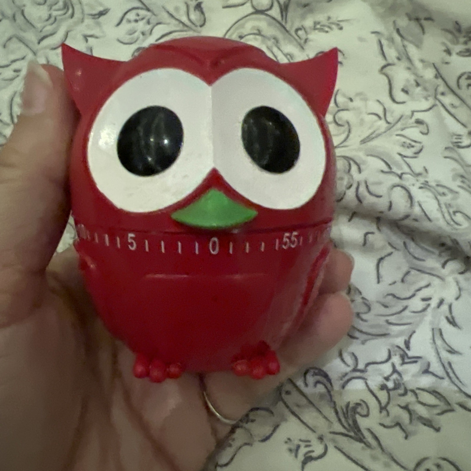 Kikkerland 1- Hour Kitchen Timer Red OWLET Little Owl  Collectible Super Cute