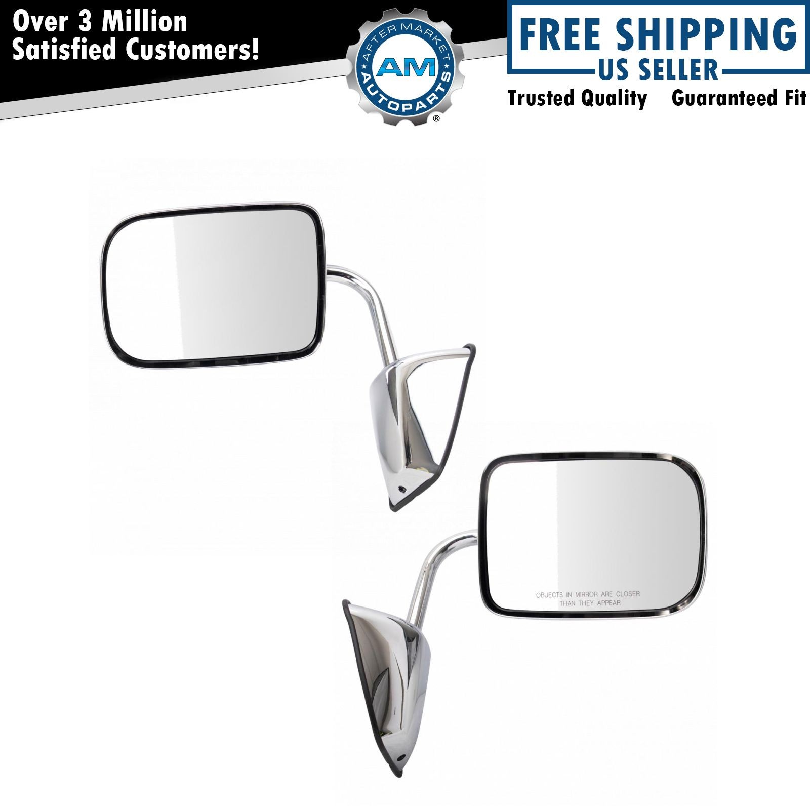 Folding Chrome Manual Mirrors Pair Set for 88-93 100 250 Pickup Truck D W 150