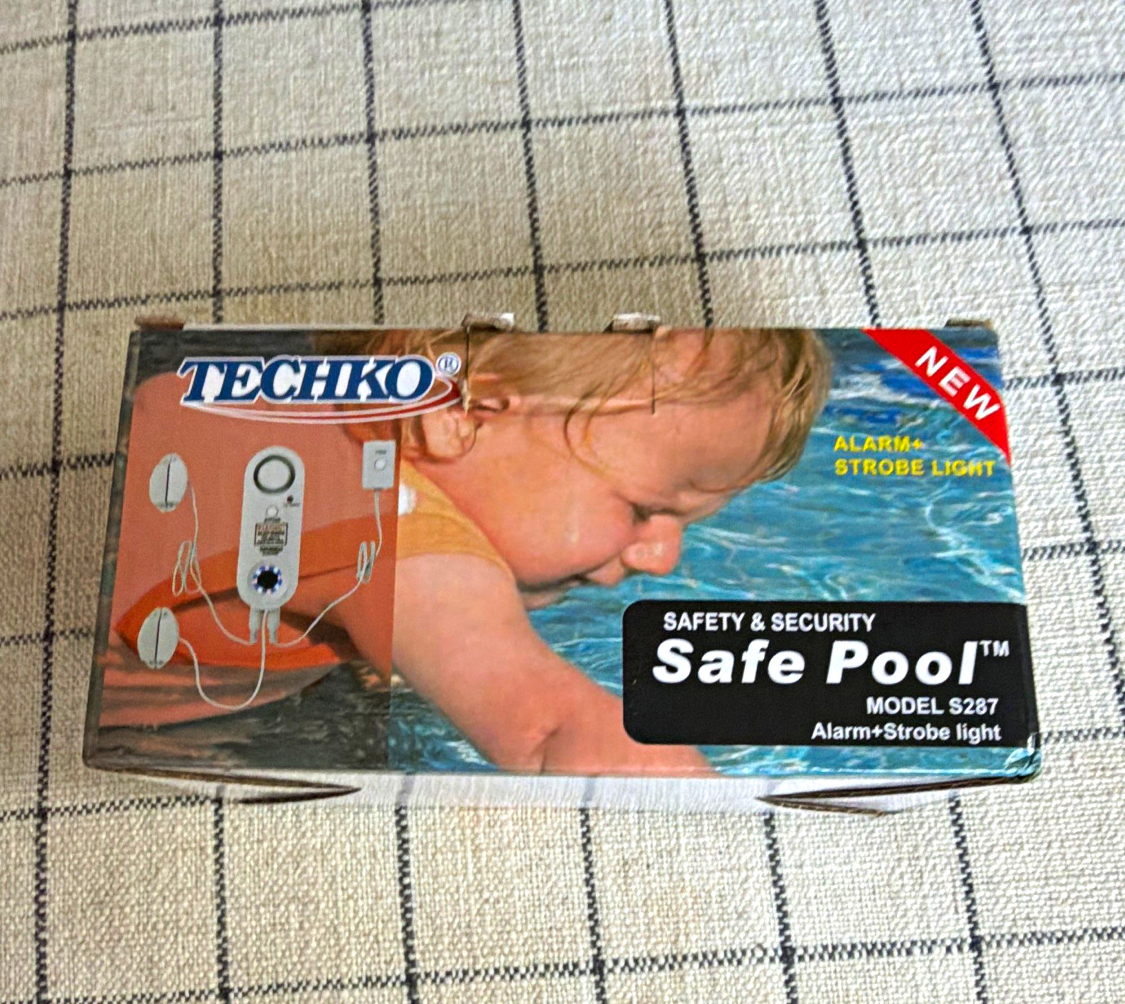 TECHKO Safe Pool S287 In-Ground Pool Alarm Area Entry Detector + Strobe Light