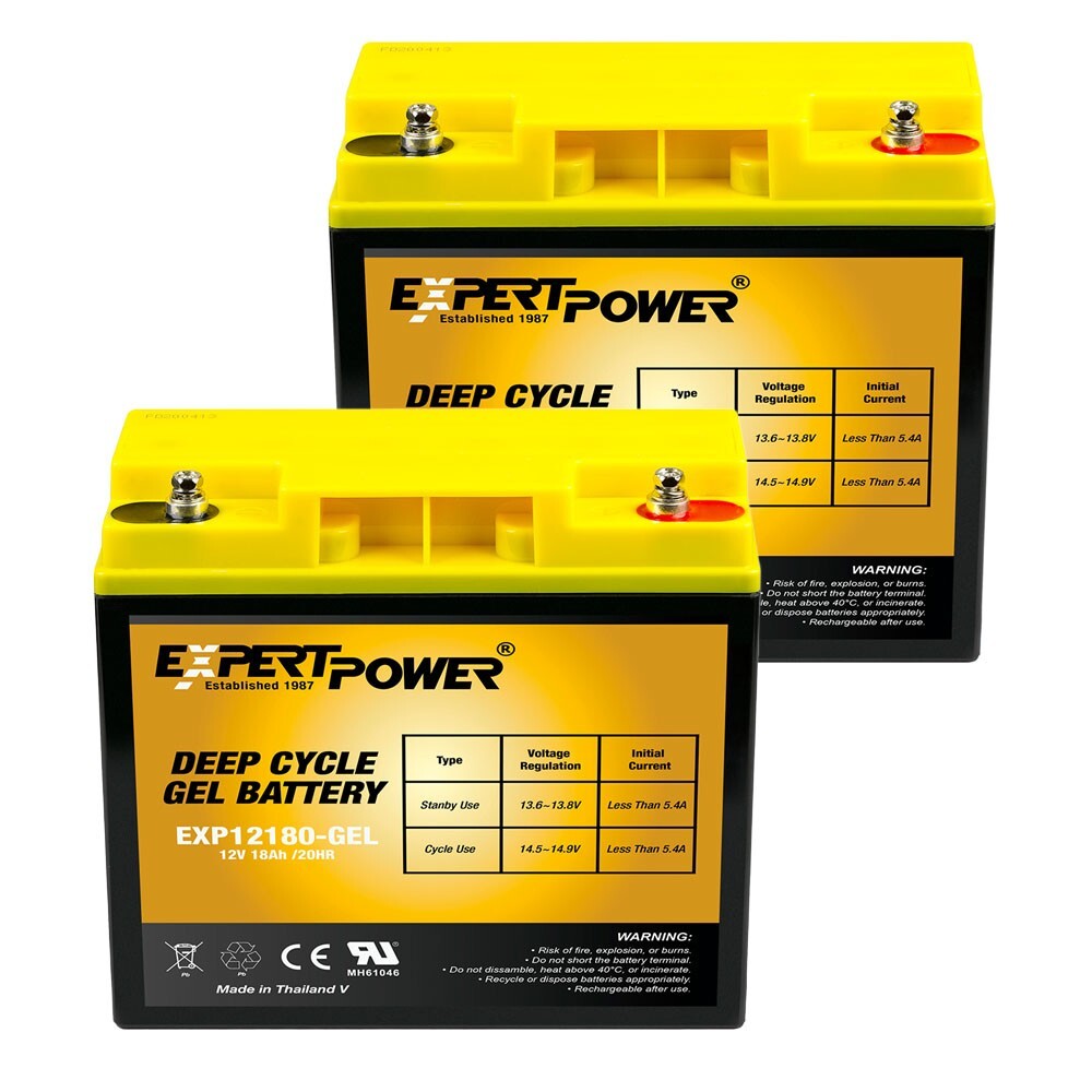 2 Packs: 12V 18AH GEL Battery Replacement for Schumacher PSJ-2212