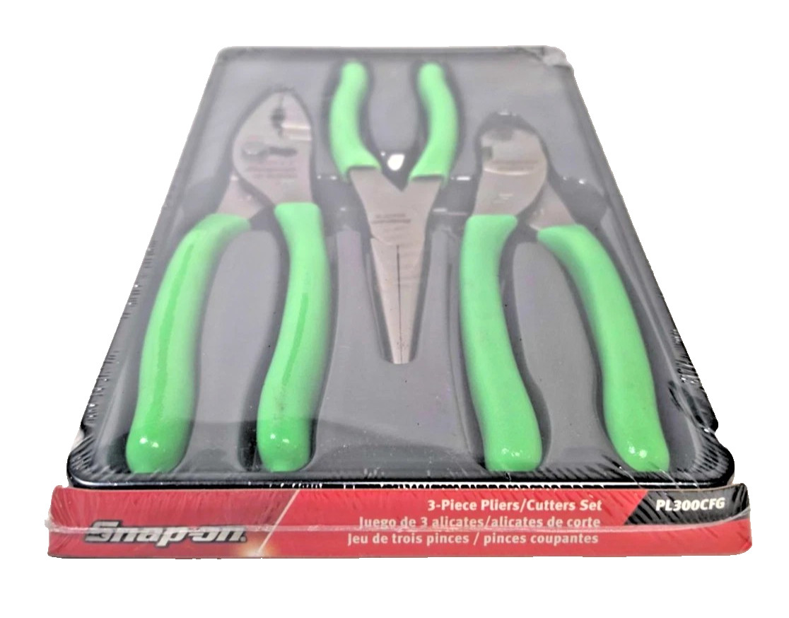New Snap-on™ PL300CFG 3pc 7" Combination Slip-joint Pliers Cutters Needle Nose