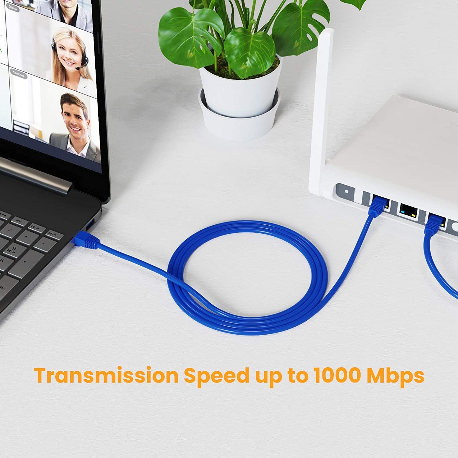 CableCreation Cat 5e RJ45 Ethernet Cable 30 feet Blue