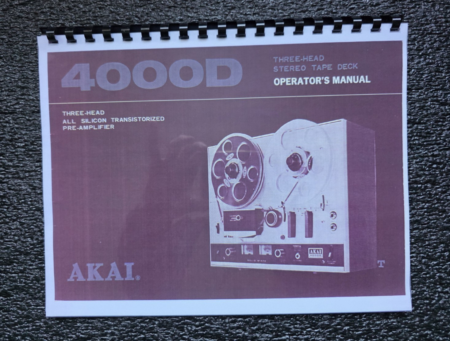 Akai 4000D Reel to Reel Tape Deck Operator's Manual (4000D)