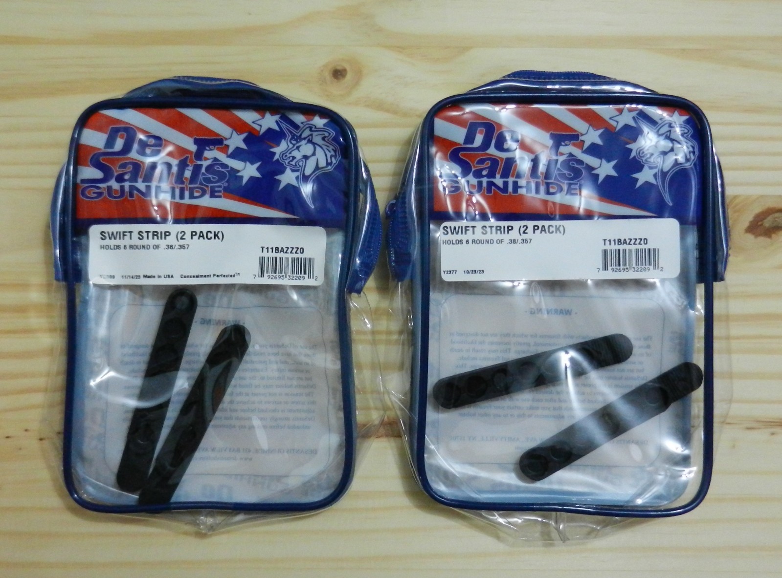 DeSantis Swift Strips; 2-2 Packs; 4 Strips: Each hlds 6 rnds 38 / 357; T11BAZZZ0