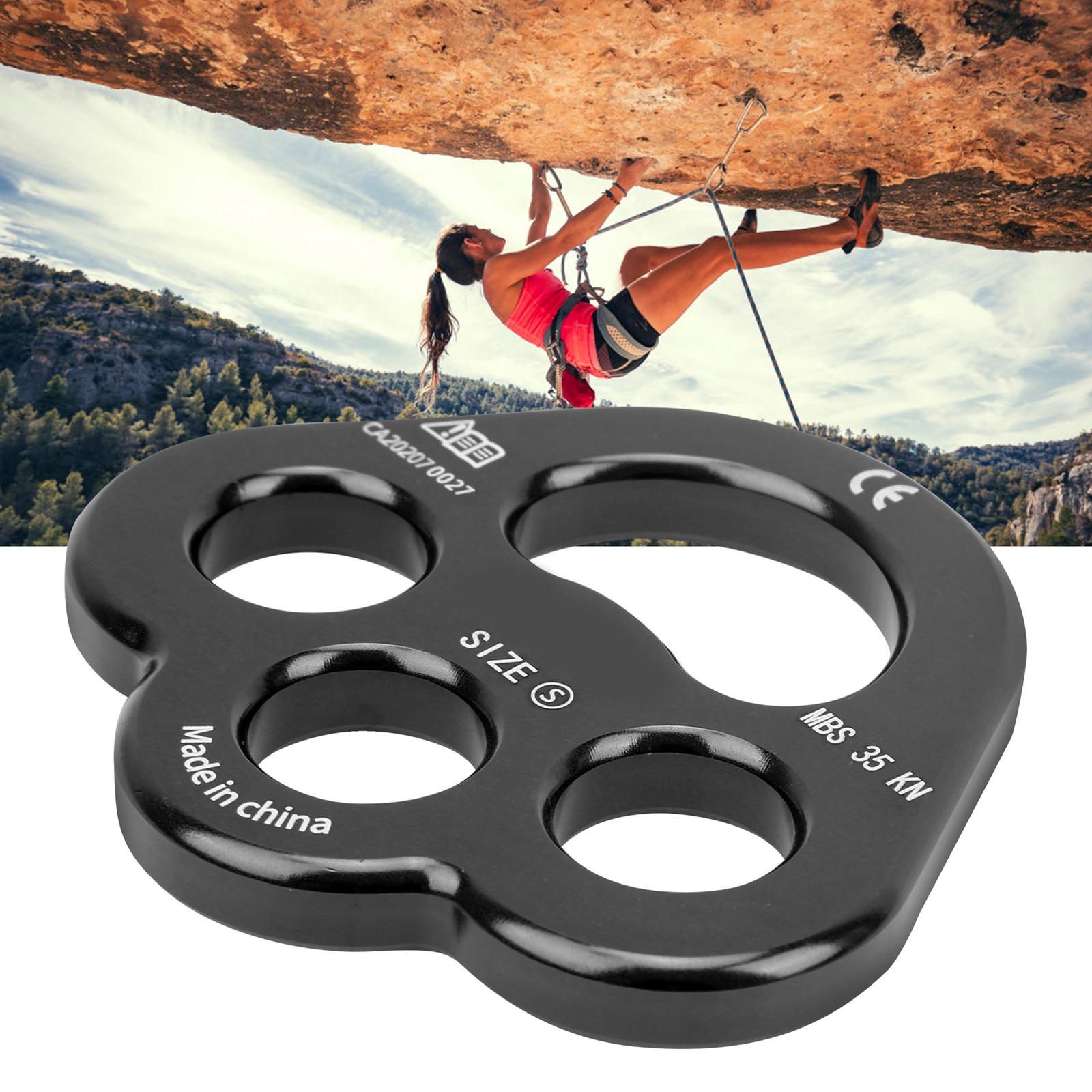 Black Rope 3 Holes Force Rigging Plate Anchor Divider Finger Force WT