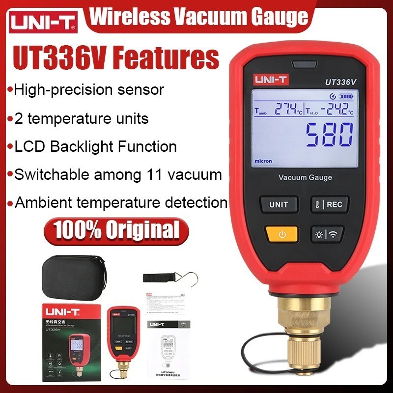 UNI-T UT336V Bluetooth Digital Wireless Vacuum Micron Gauge 1-19000 micron APP