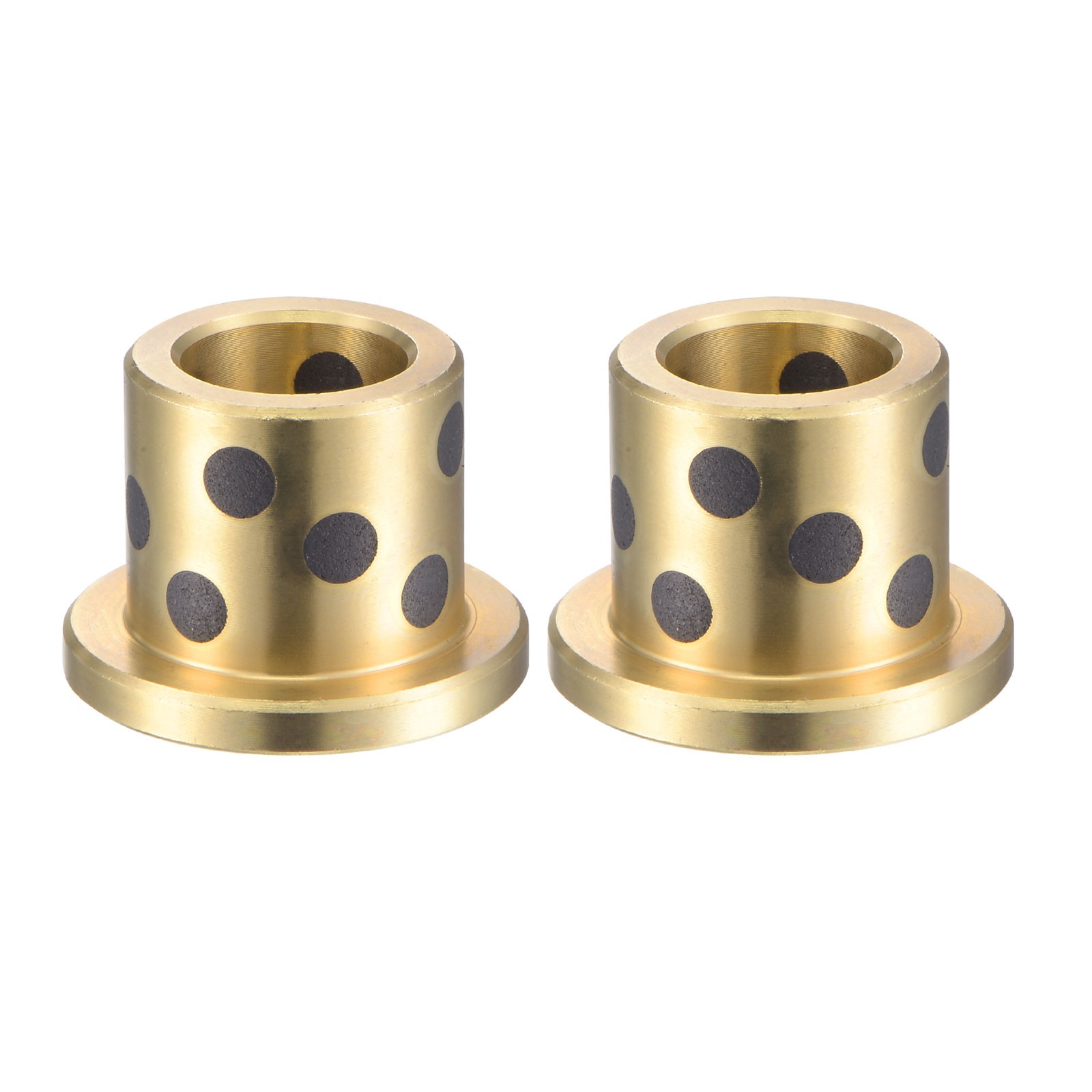 Flanged Sleeve Bearings 12mm x 18mm x 18mm Wrapped Oilless Bushings Brass 2pcs