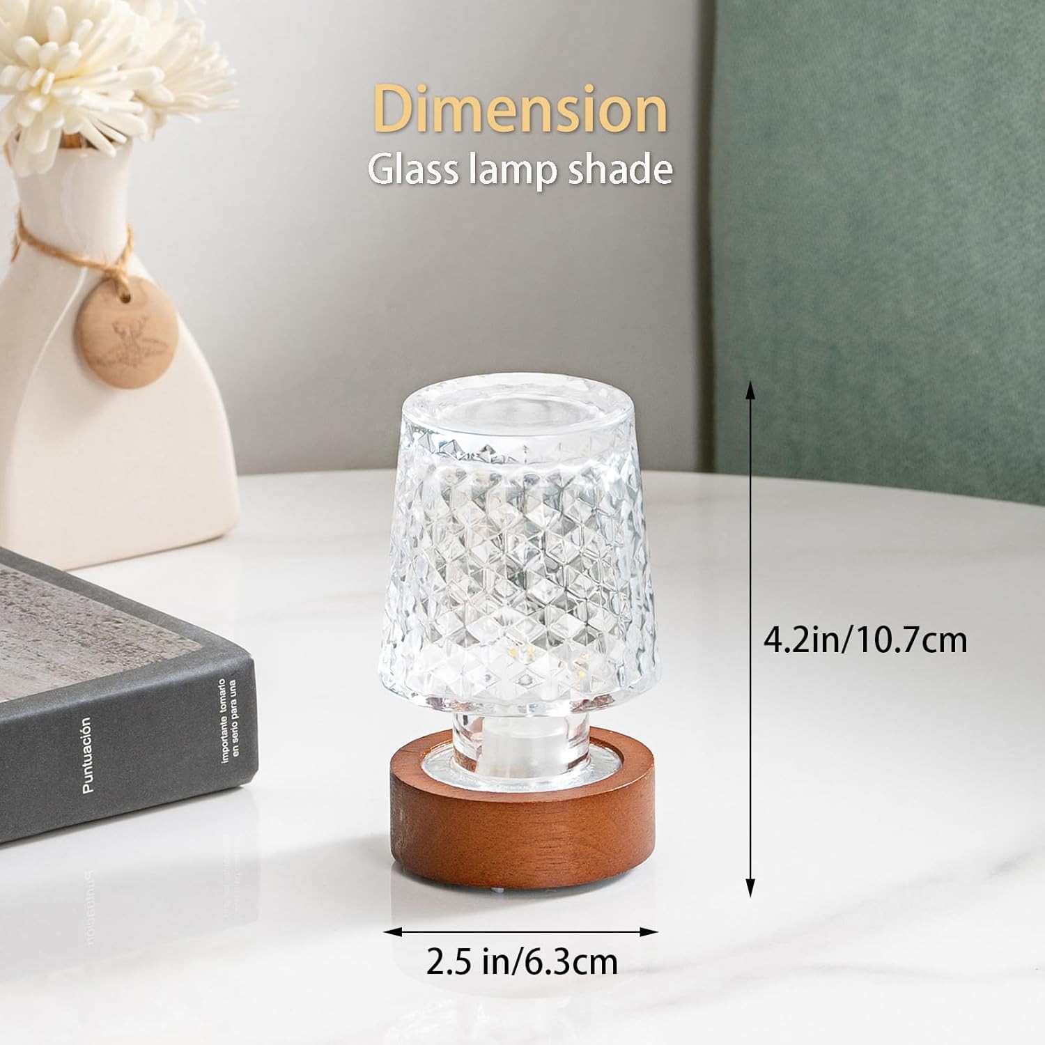 Mini Battery Lamp, Vintage Sleep Nightlights with Timer, Crystal