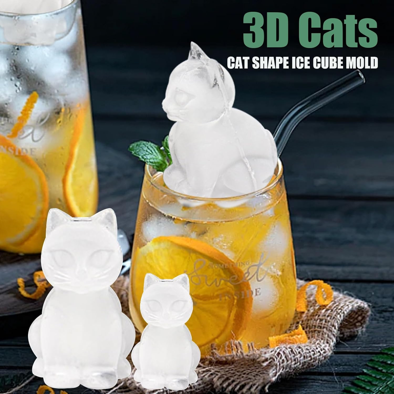 3D Cat Ice Cube Mold, Admaison Ice Cube Tray