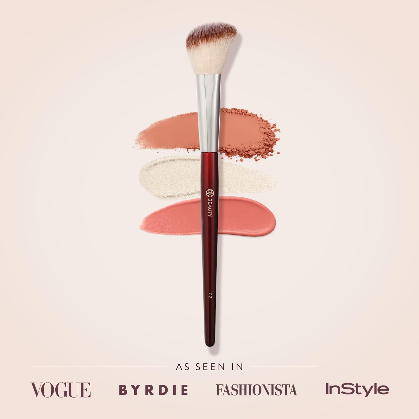112 SMALL ANGLED FACE BRUSH – Precise Angled Blush Brush for Soft, Natural Bl...